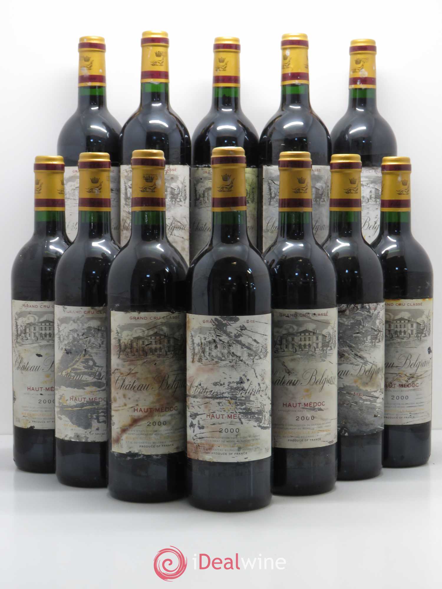 Château Belgrave 5ème Grand Cru Classé 2000 - Lot de 12 bouteilles - 0