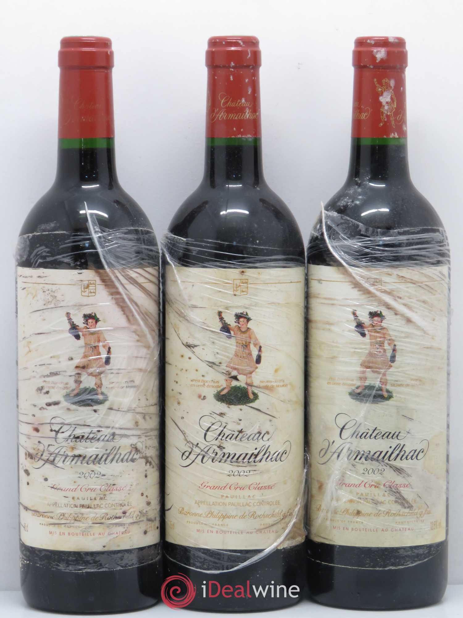 Château d' Armailhac - Mouton Baron(ne) Philippe 5ème Grand Cru Classé 2002 - Lot de 12 bouteilles - 1