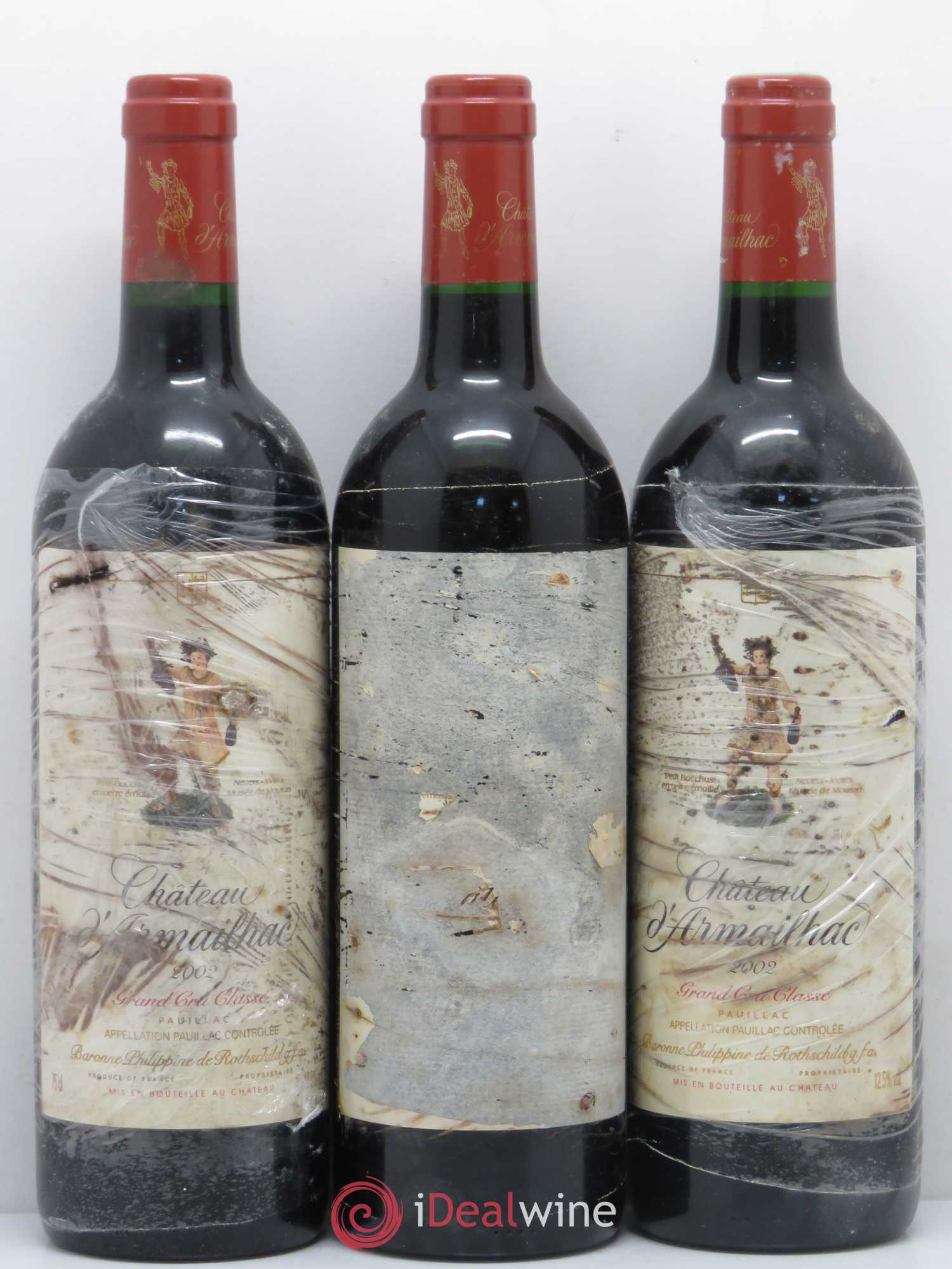 Château d' Armailhac - Mouton Baron(ne) Philippe 5ème Grand Cru Classé 2002 - Lot de 12 bouteilles - 3
