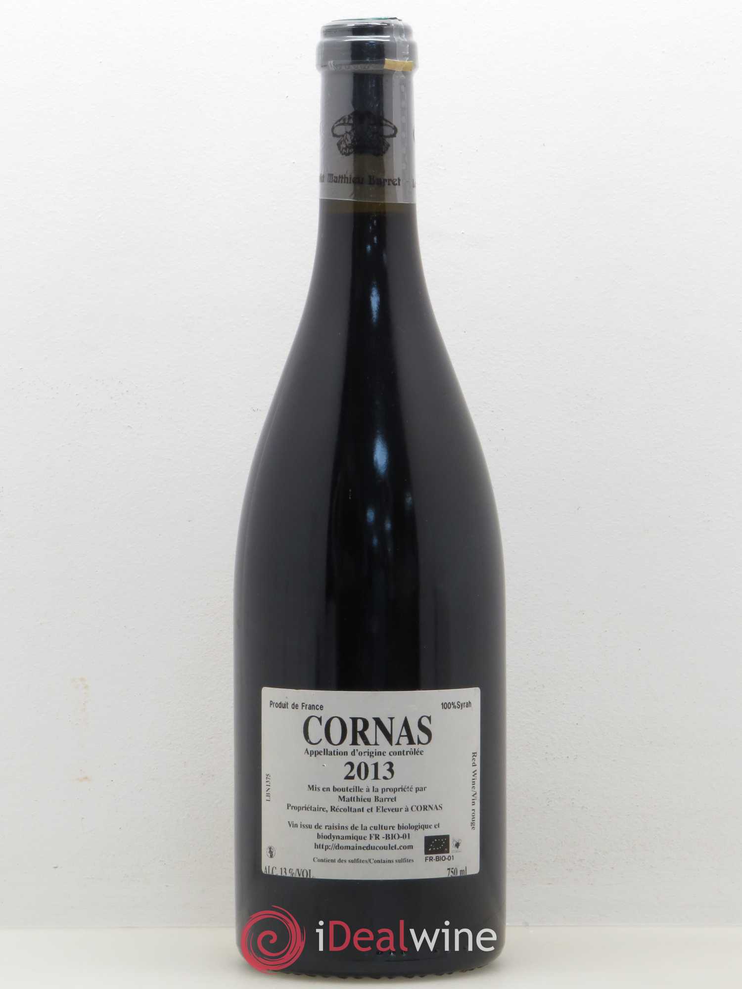 Cornas Billes Noires Coulet (Domaine du) - Matthieu Barret 2013 - Lot de 1 bouteille - 1