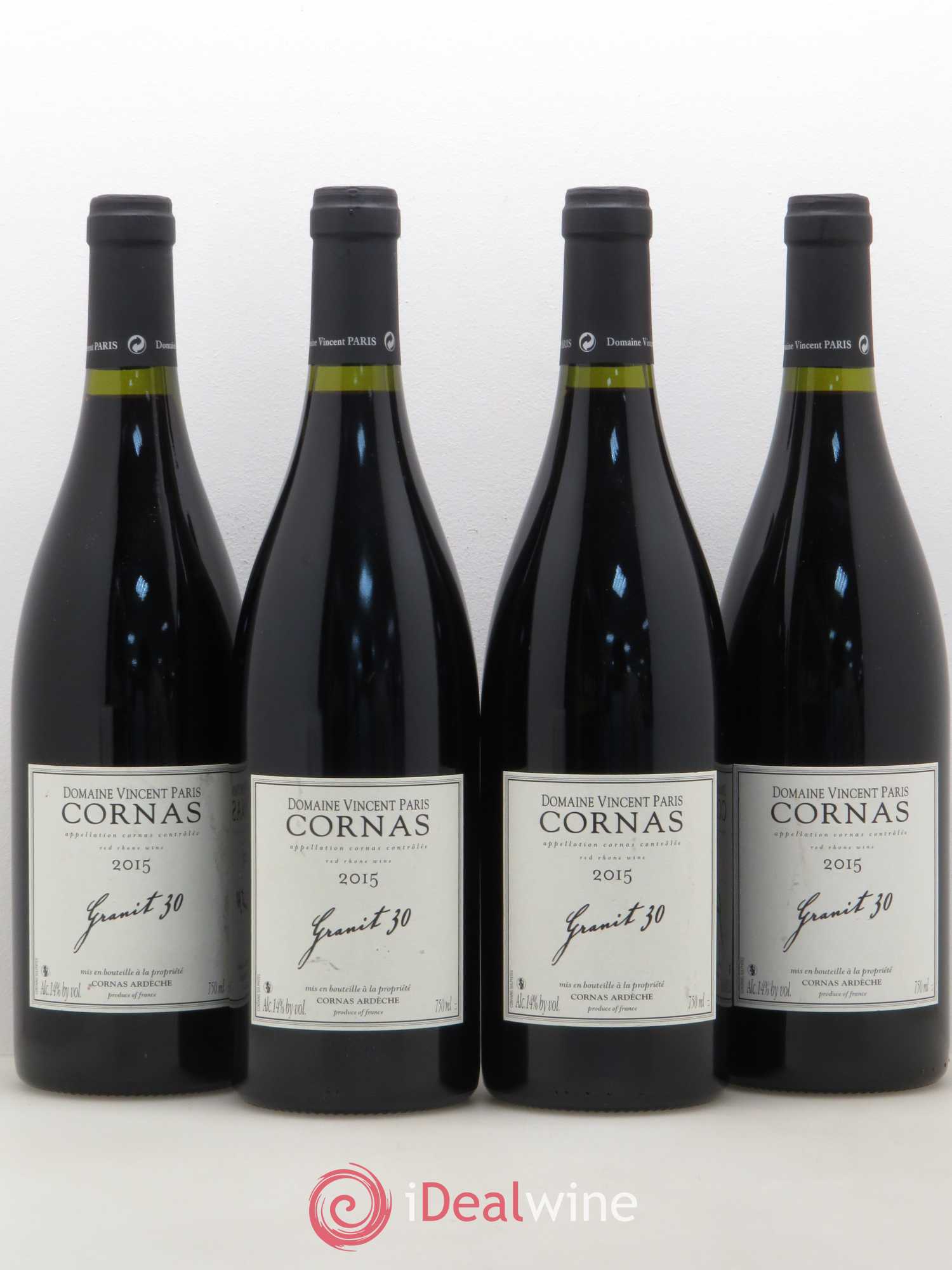 Cornas Granit 30 Vincent Paris 2015 - Lot de 4 bouteilles - 0