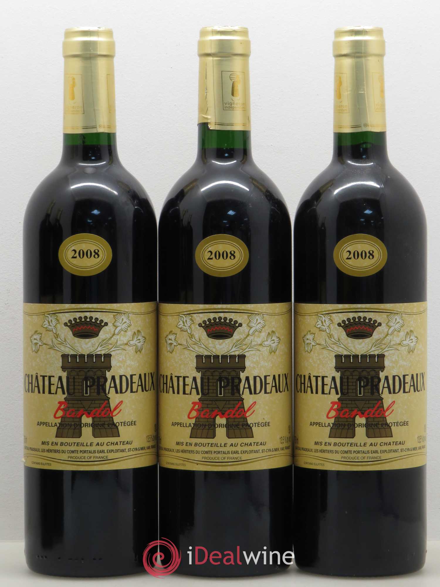 Bandol Château Pradeaux Famille Portalis 2008 - Lot de 5 bouteilles - 1