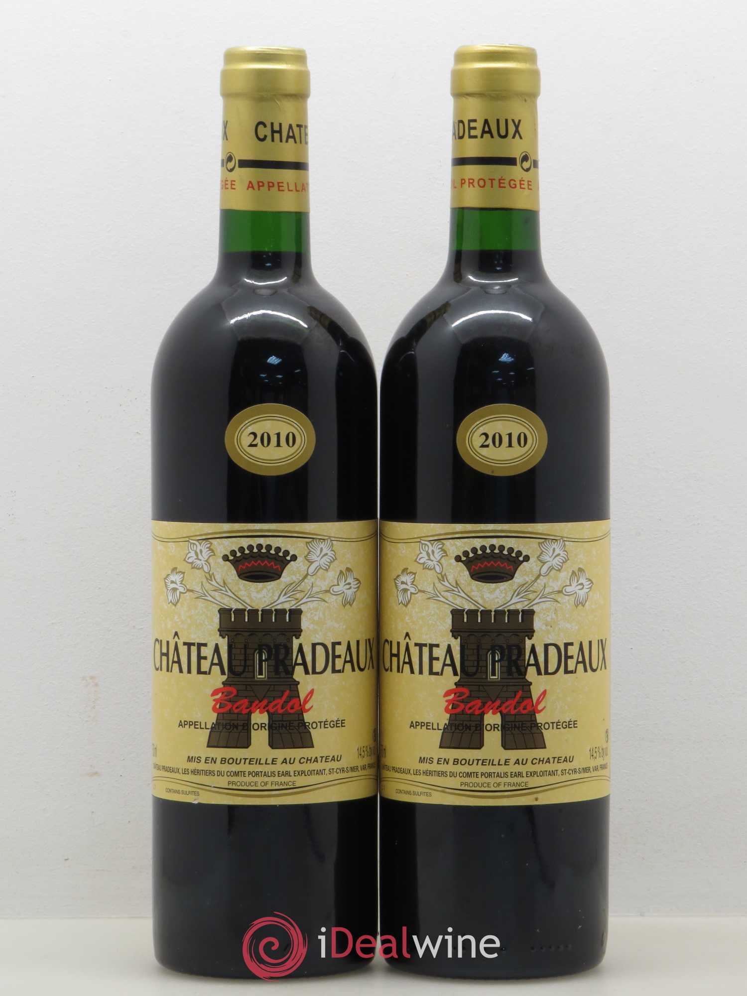 Bandol Château Pradeaux Famille Portalis 2010 - Lot de 2 bouteilles - 0