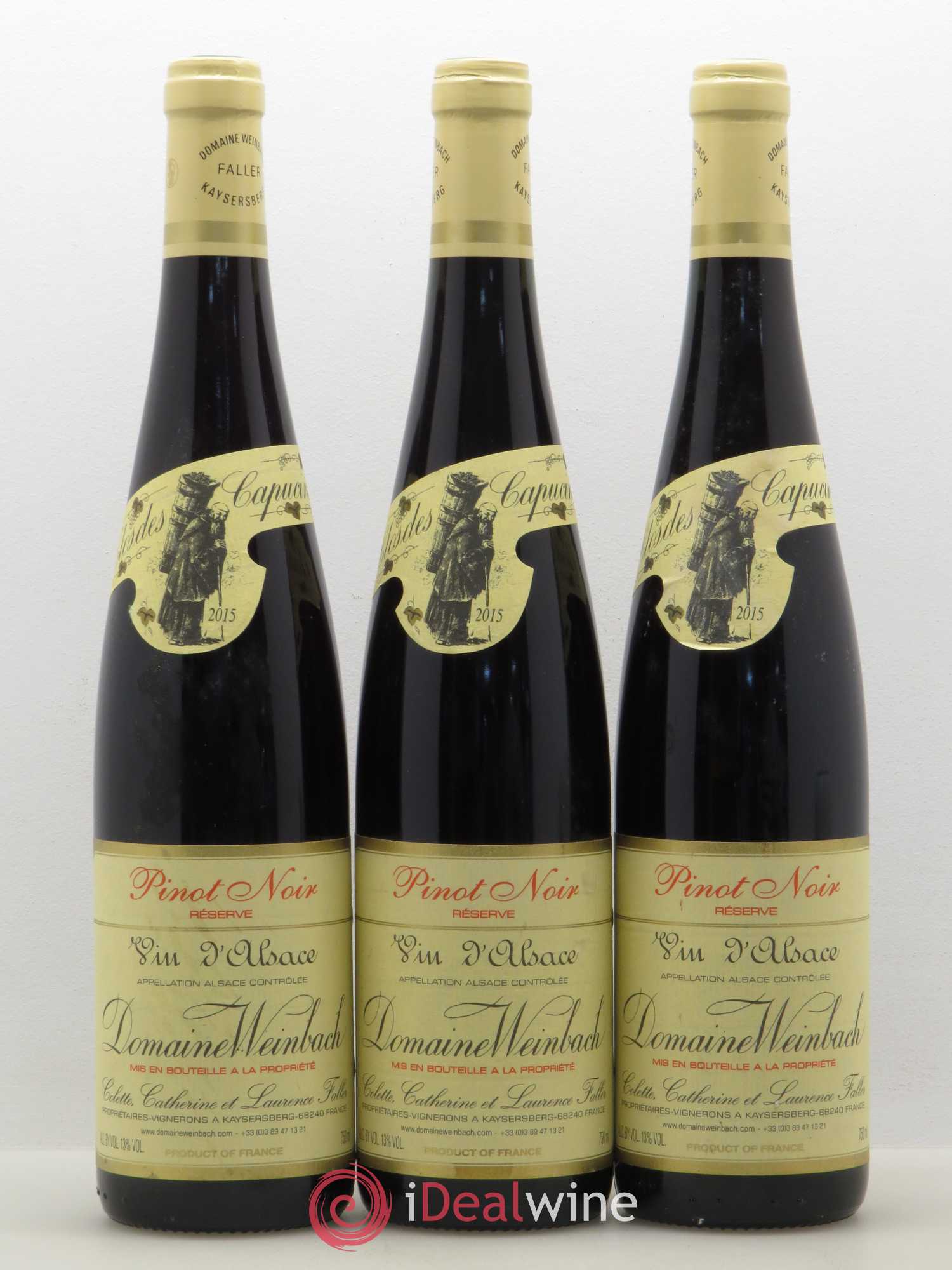 Alsace Pinot Noir Reserve Weinbach (Domaine) 2015 - Lot de 3 bouteilles - 0