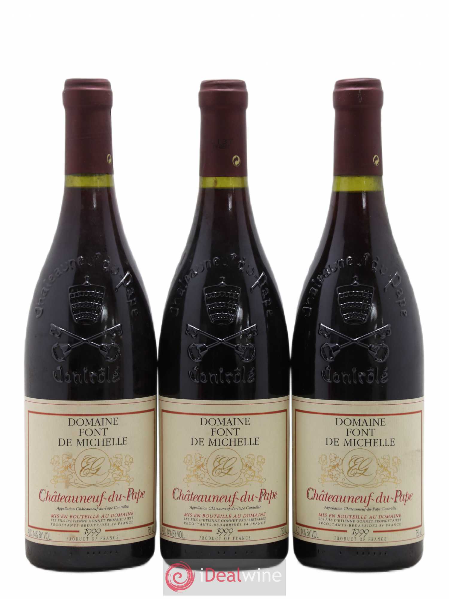 Châteauneuf-du-Pape Domaine Font de Michelle Famille Gonnet 1999 - Lot de 3 bouteilles - 0