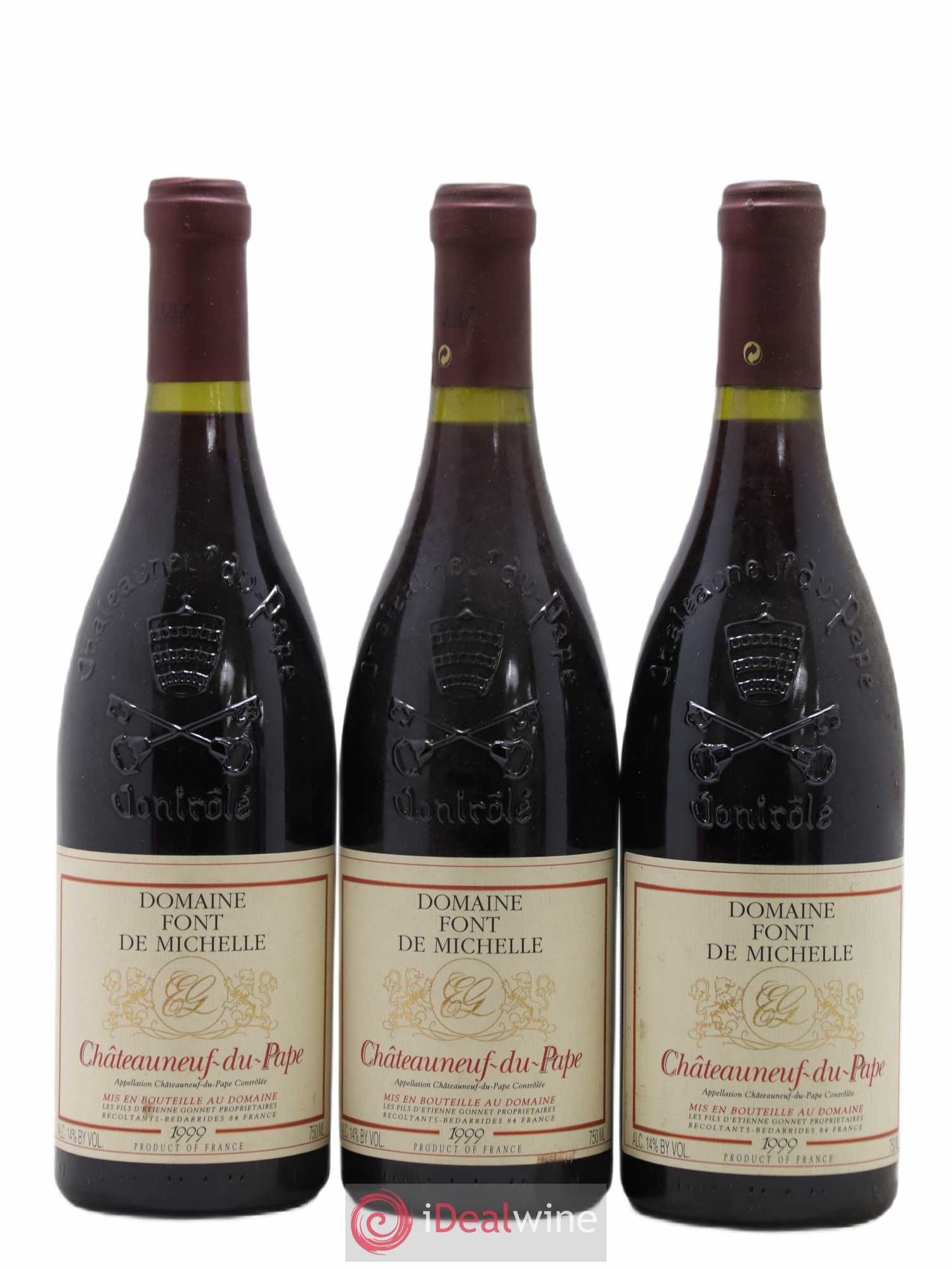 Châteauneuf-du-Pape Domaine Font de Michelle Famille Gonnet 1999 - Lot de 3 bouteilles - 0