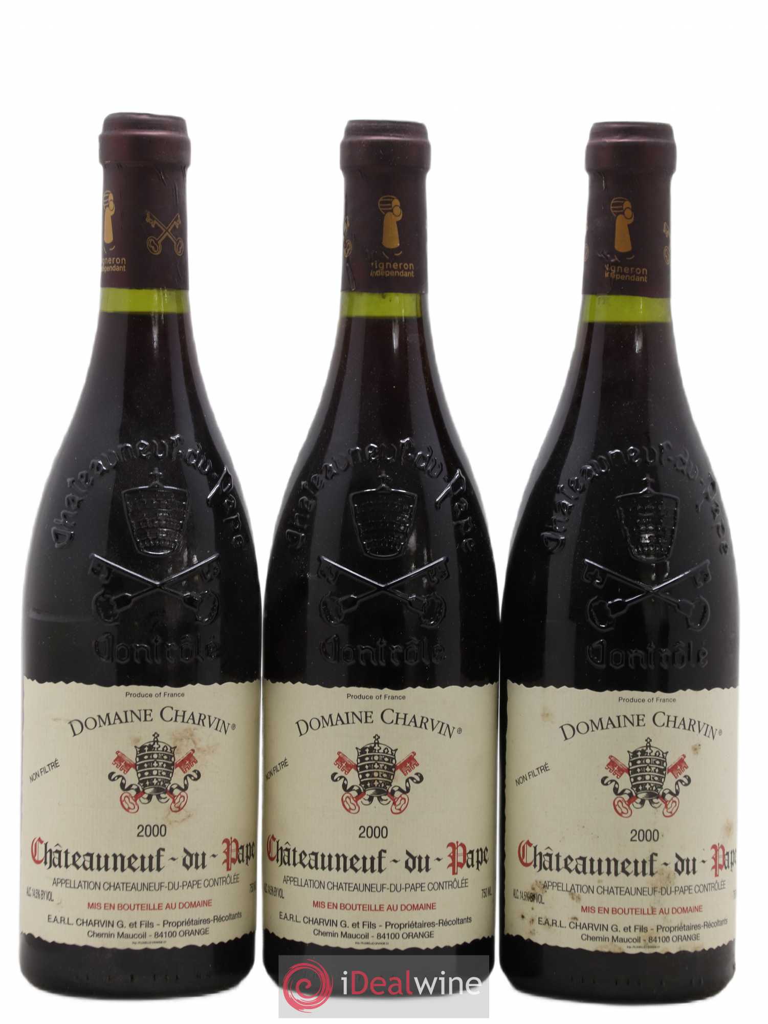 Châteauneuf-du-Pape Charvin (Domaine) 2000 - Lot de 3 bouteilles - 0