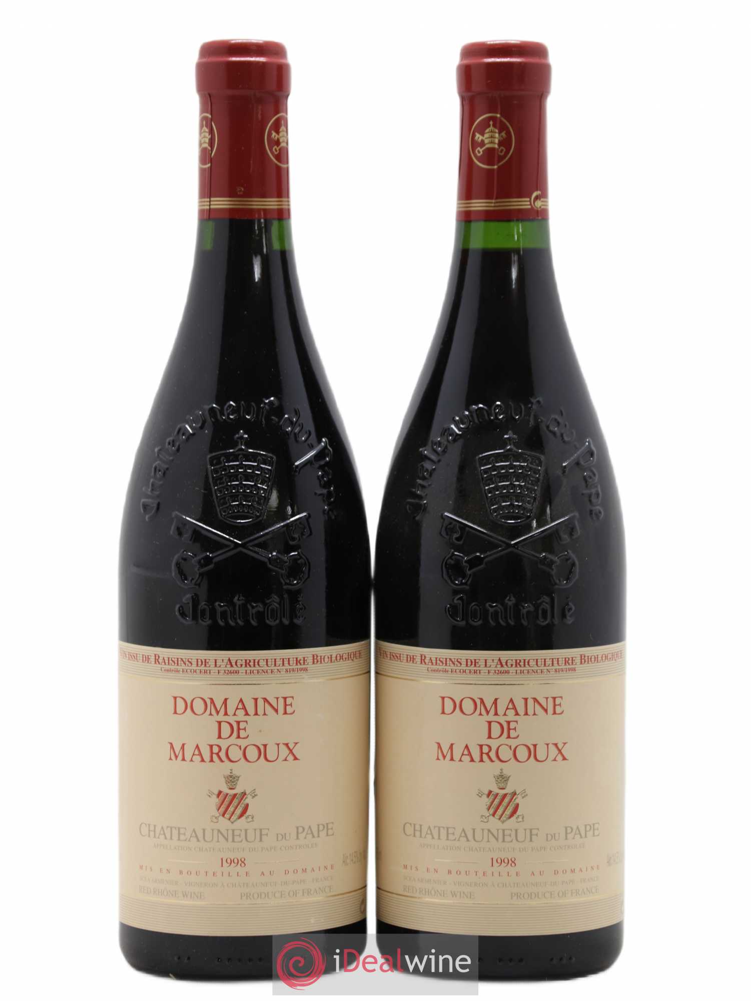 Châteauneuf-du-Pape Marcoux (Domaine de) 1998 - Lot de 2 bouteilles - 0