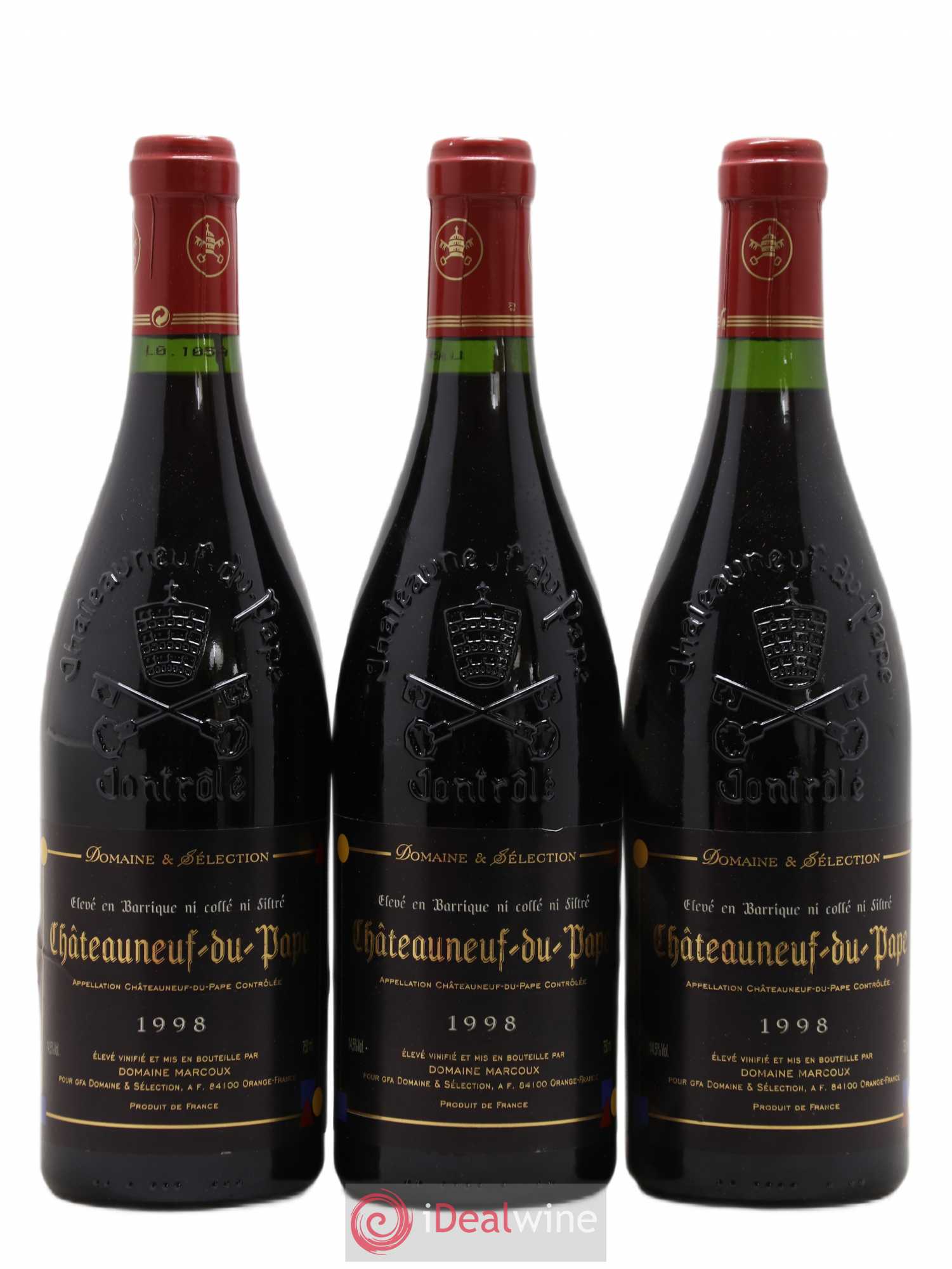 Châteauneuf-du-Pape Marcoux (Domaine de) Domaine et Selection 1998 - Lot de 3 bouteilles - 0