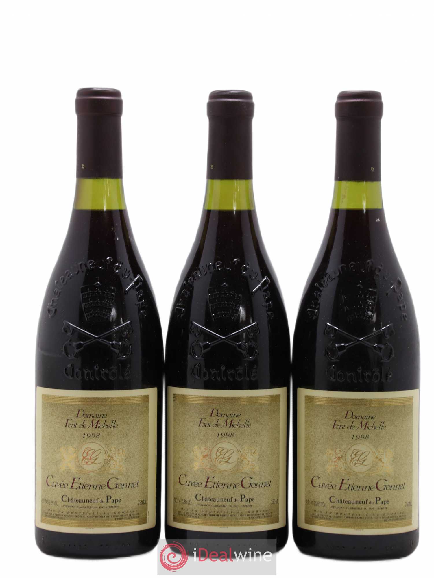 Châteauneuf-du-Pape Domaine Font de Michelle Cuvée Etienne Gonnet Famille Gonnet 1998 - Lot de 3 bouteilles - 0