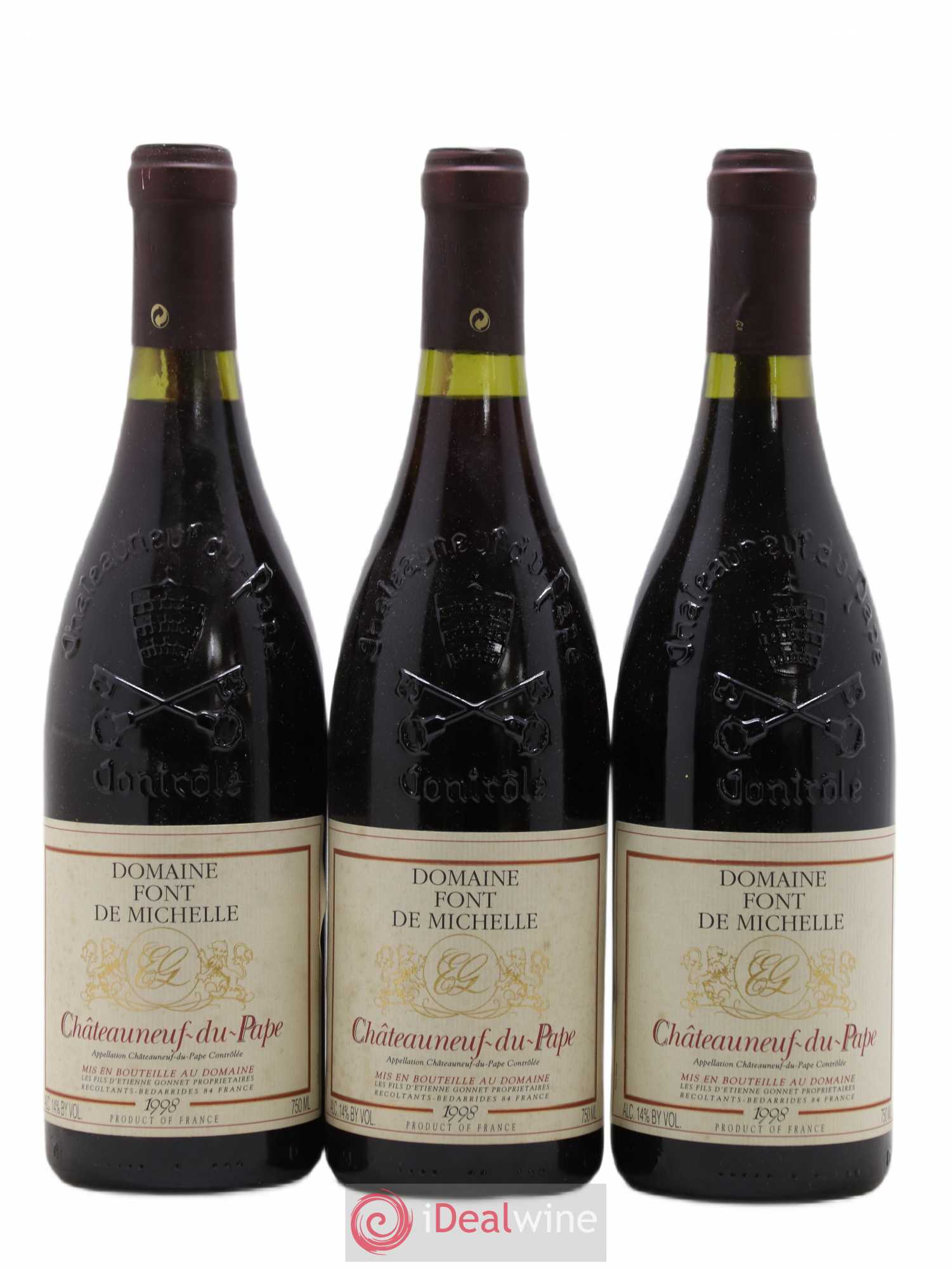 Châteauneuf-du-Pape Domaine Font de Michelle Famille Gonnet 1998 - Lot de 3 bouteilles - 0
