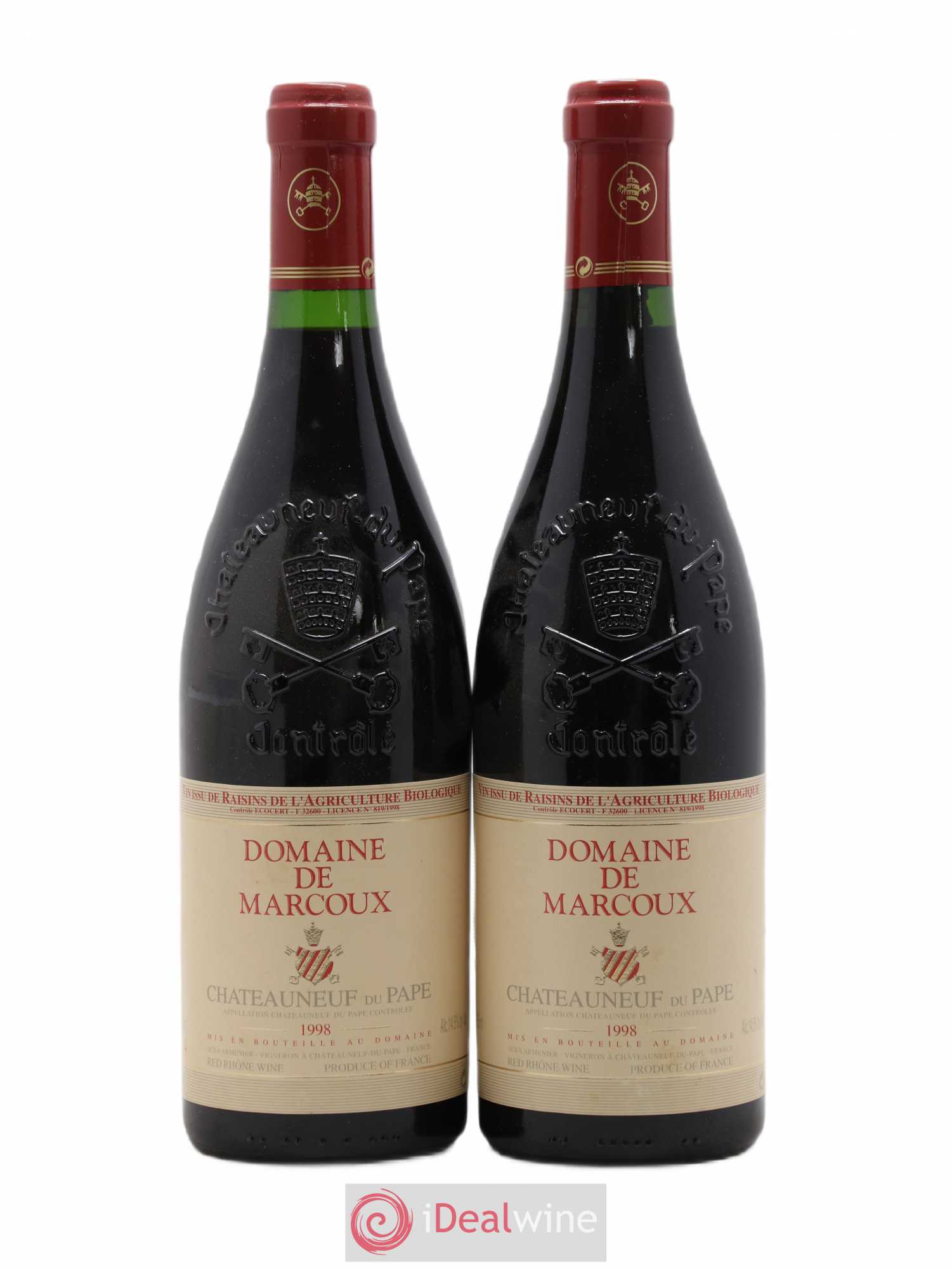 Châteauneuf-du-Pape Marcoux (Domaine de) 1998 - Lot de 2 bouteilles - 0