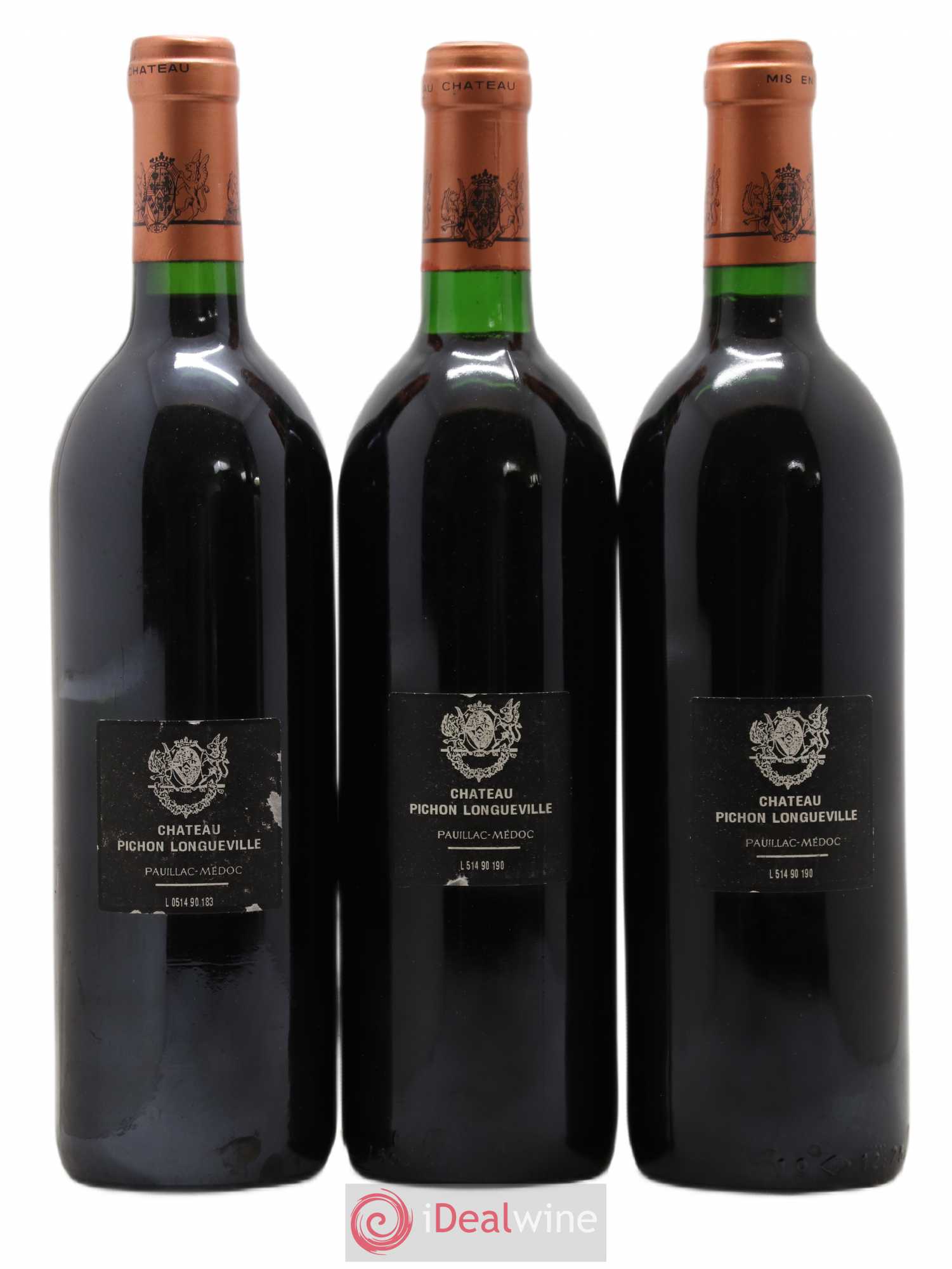 Pichon Longueville Baron 2ème Grand Cru Classé 1990 - Lot de 3 bouteilles - 1