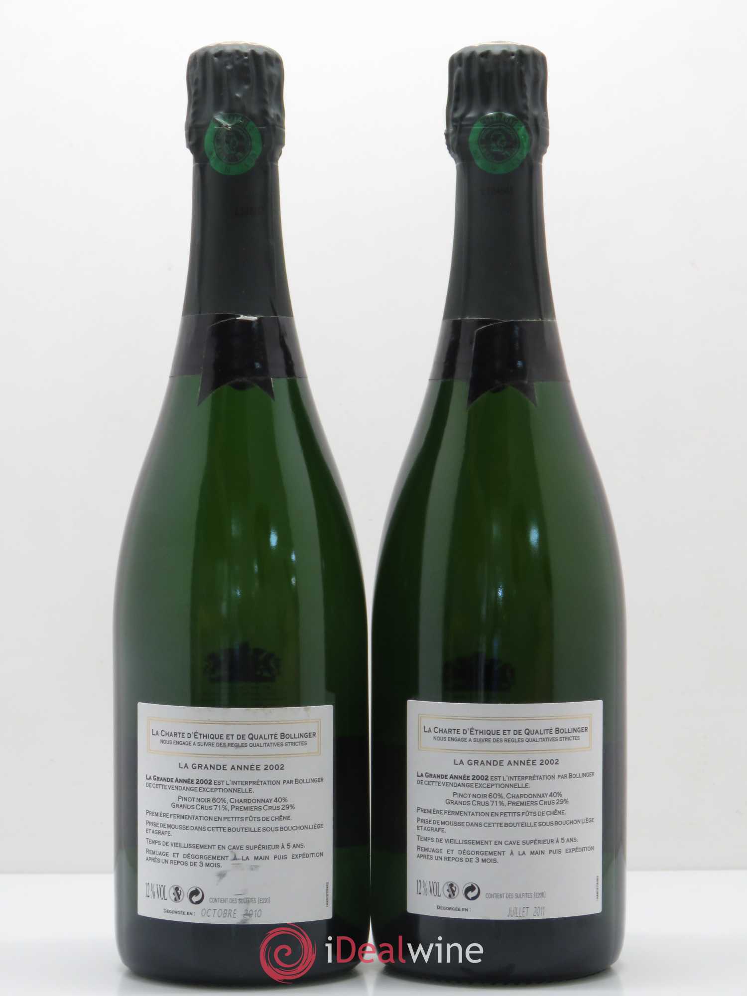 La Grande Année Brut Bollinger 2002 - Lot de 2 bouteilles - 1