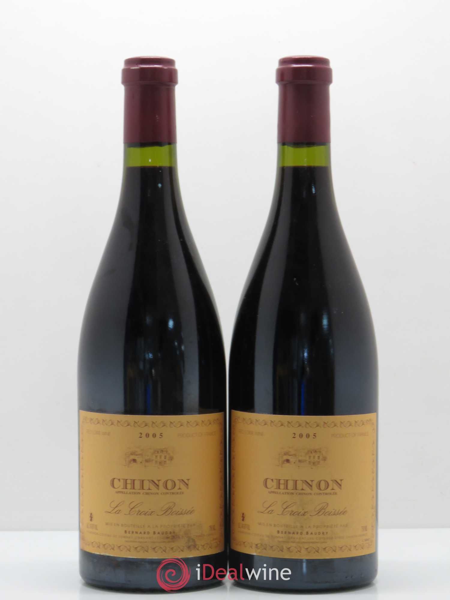 Chinon La Croix Boissée Bernard Baudry 2005 - Lot de 2 bouteilles - 0