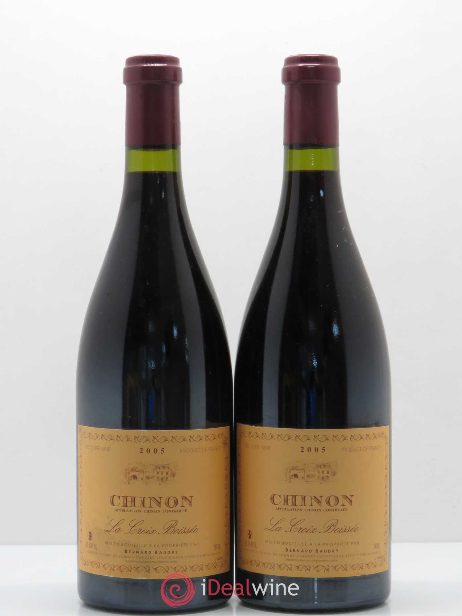 Chinon La Croix Boissée Bernard Baudry 2005 - Lot de 2 bouteilles - 0