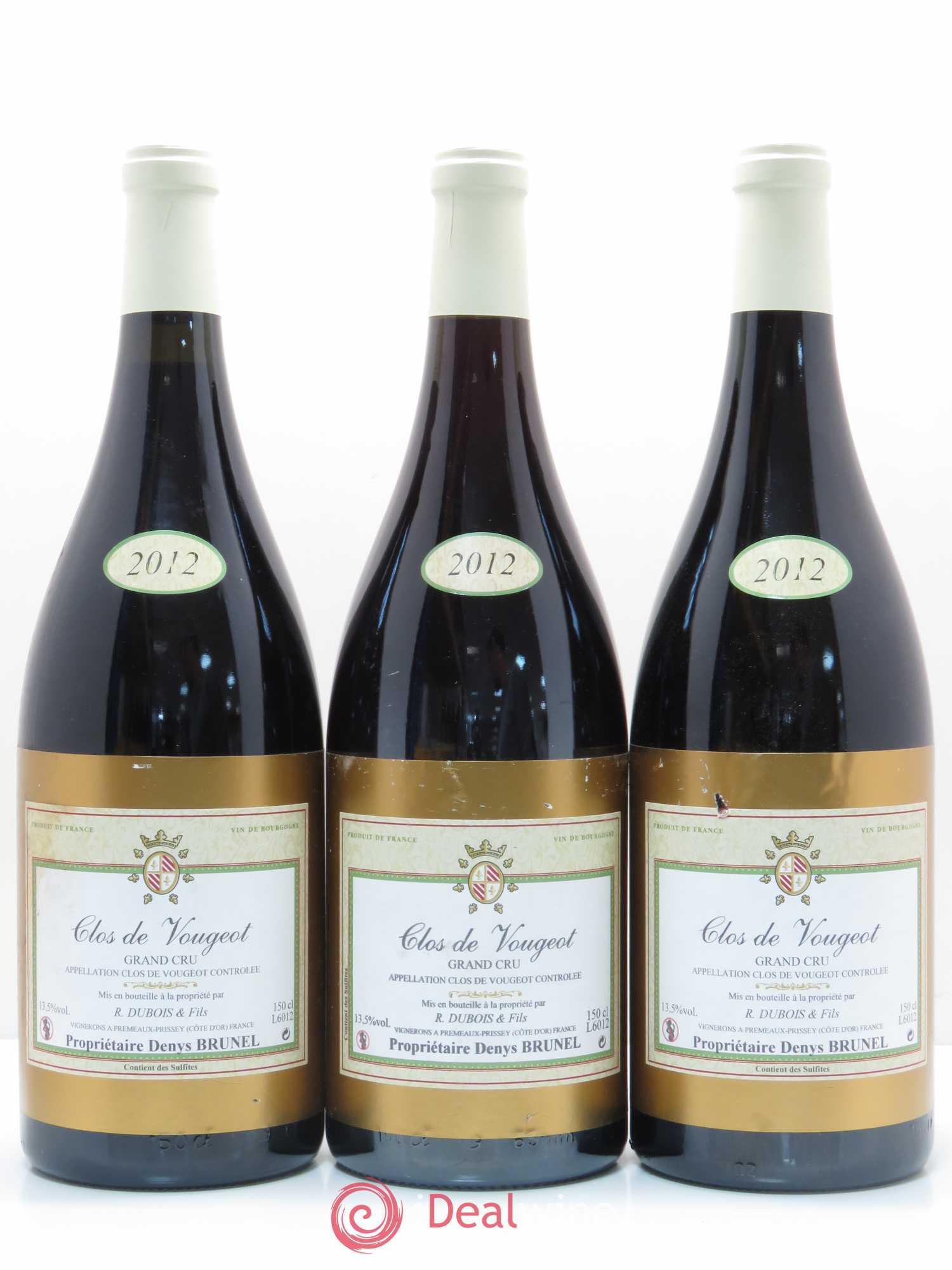 Clos de Vougeot Grand Cru Domaine Dubois 2012 - Lot de 3 magnums - 0