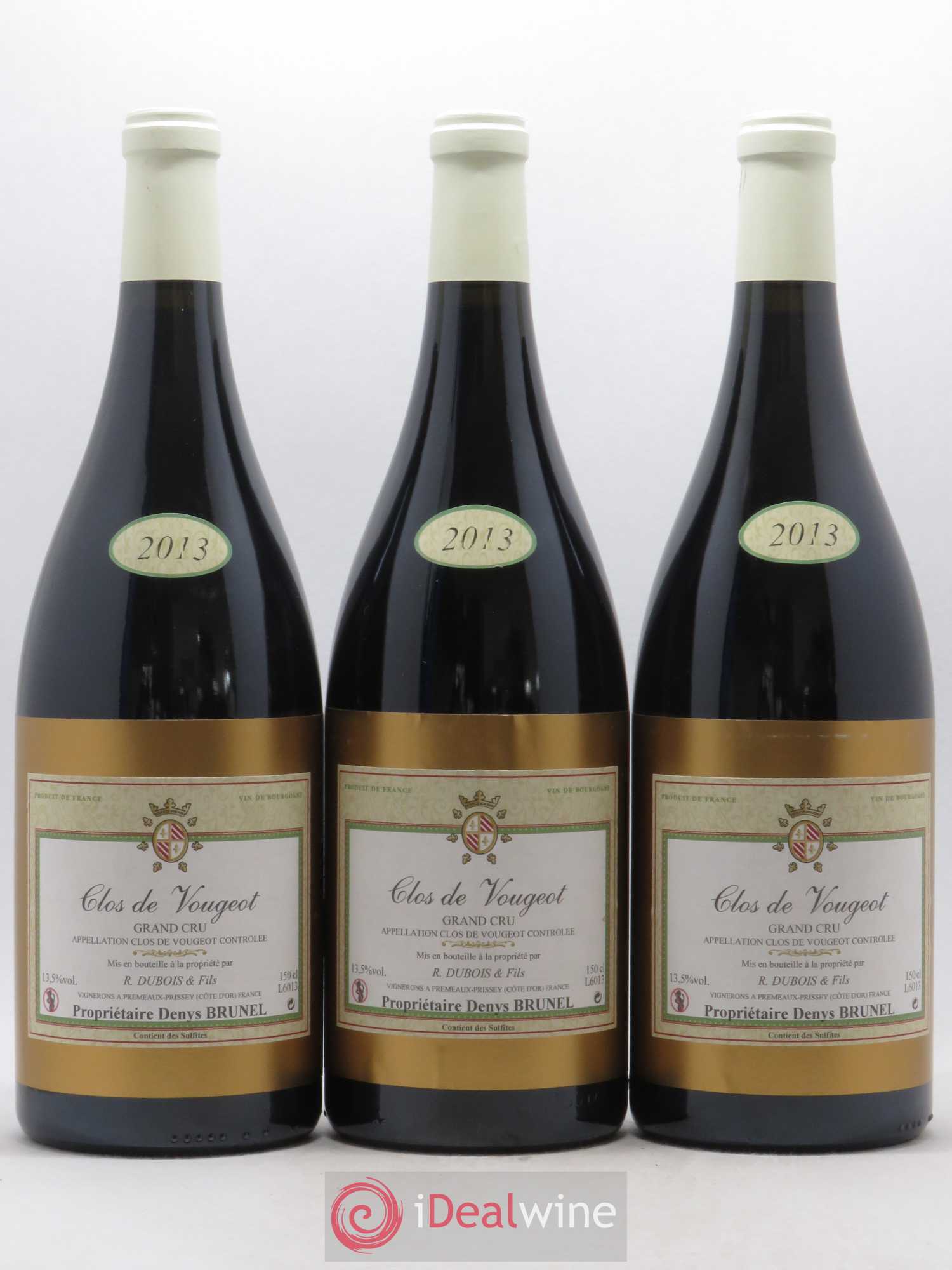 Clos de Vougeot Grand Cru Dubois et Fils 2013 - Posten von 3 Magnum - 0