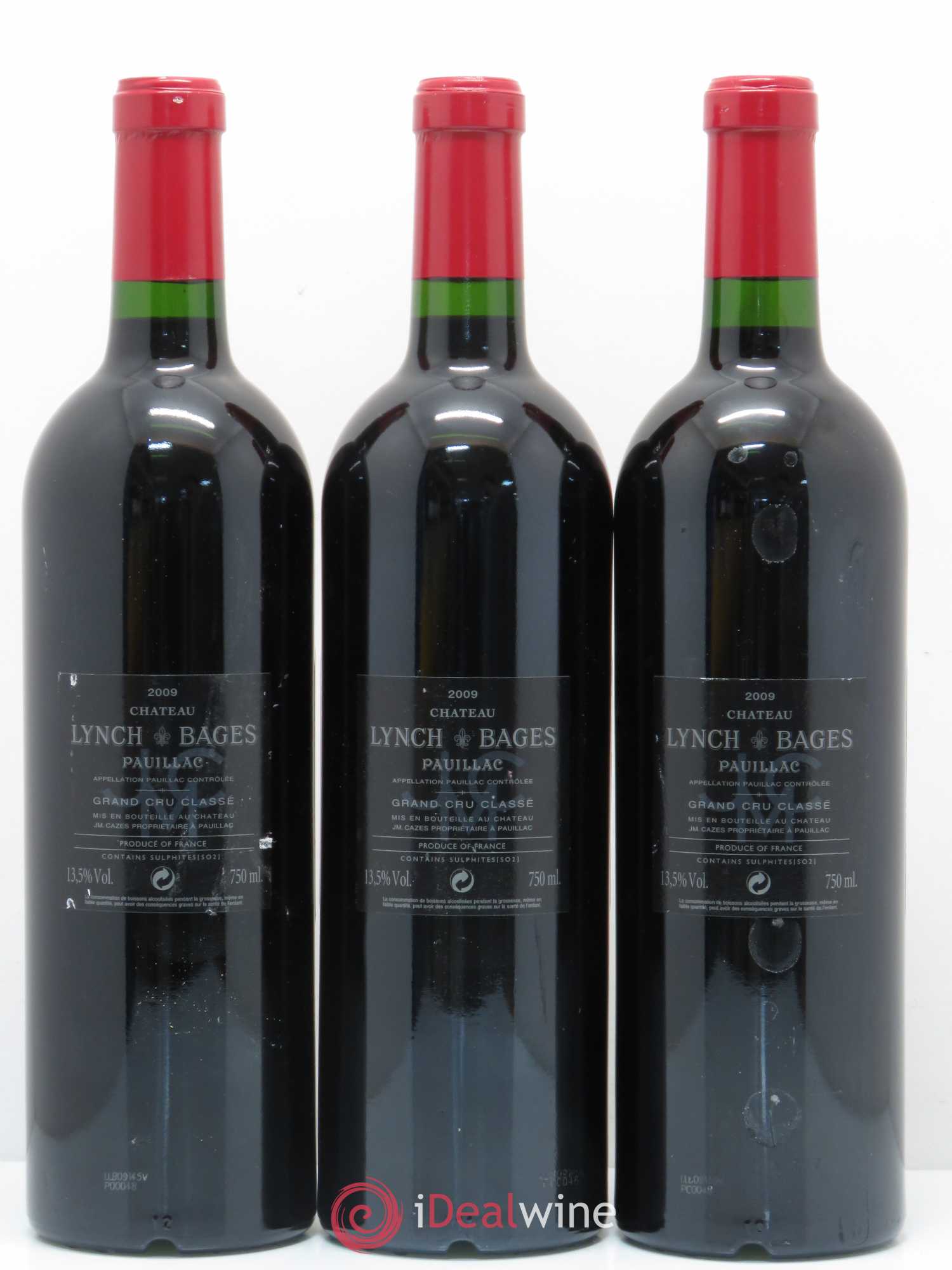 Château Lynch Bages 5ème Grand Cru Classé 2009 - Lot de 3 bouteilles - 1