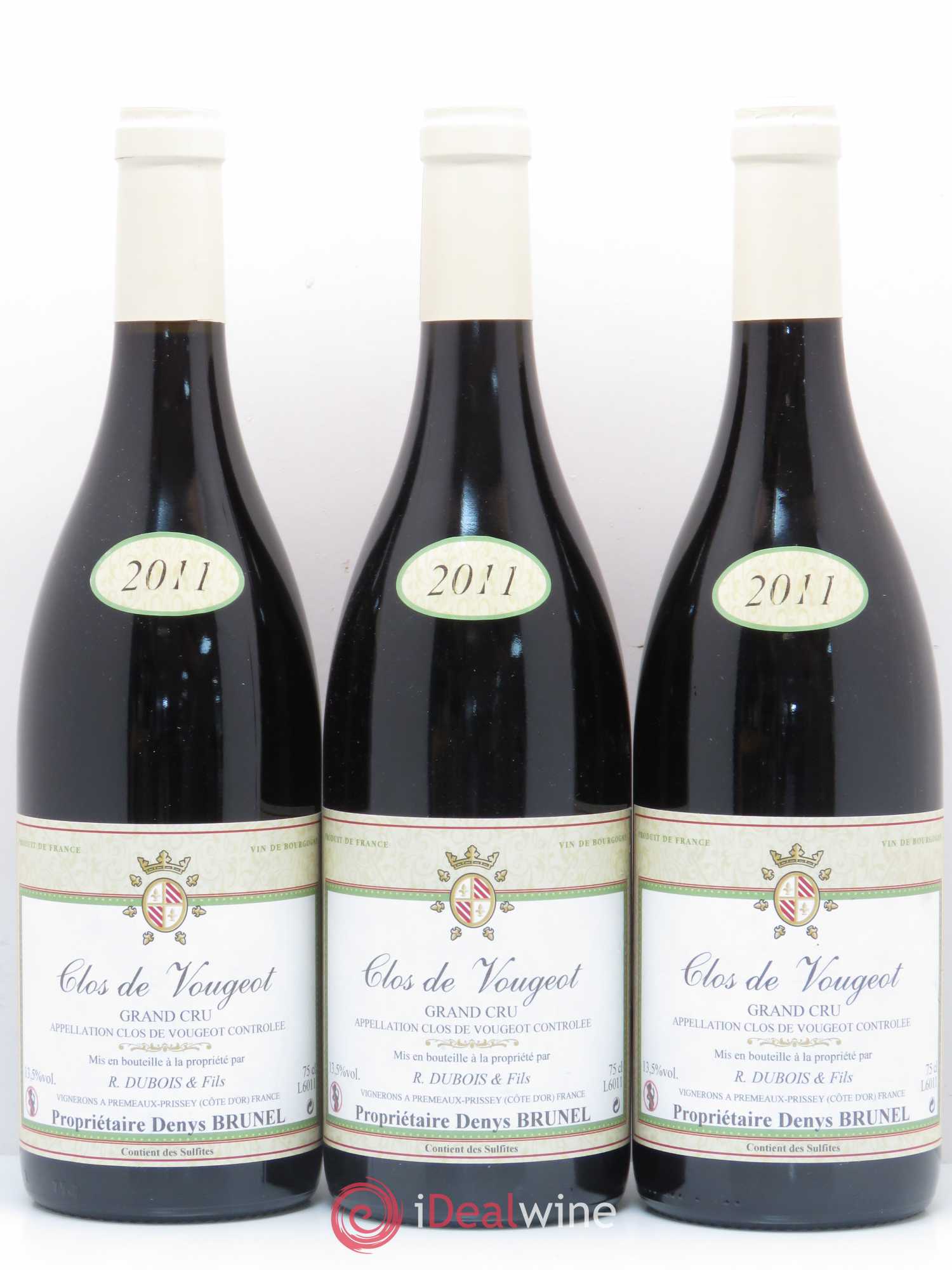 Clos de Vougeot Grand Cru Domaine Dubois 2011 - Lotto di 3 bottiglie - 0