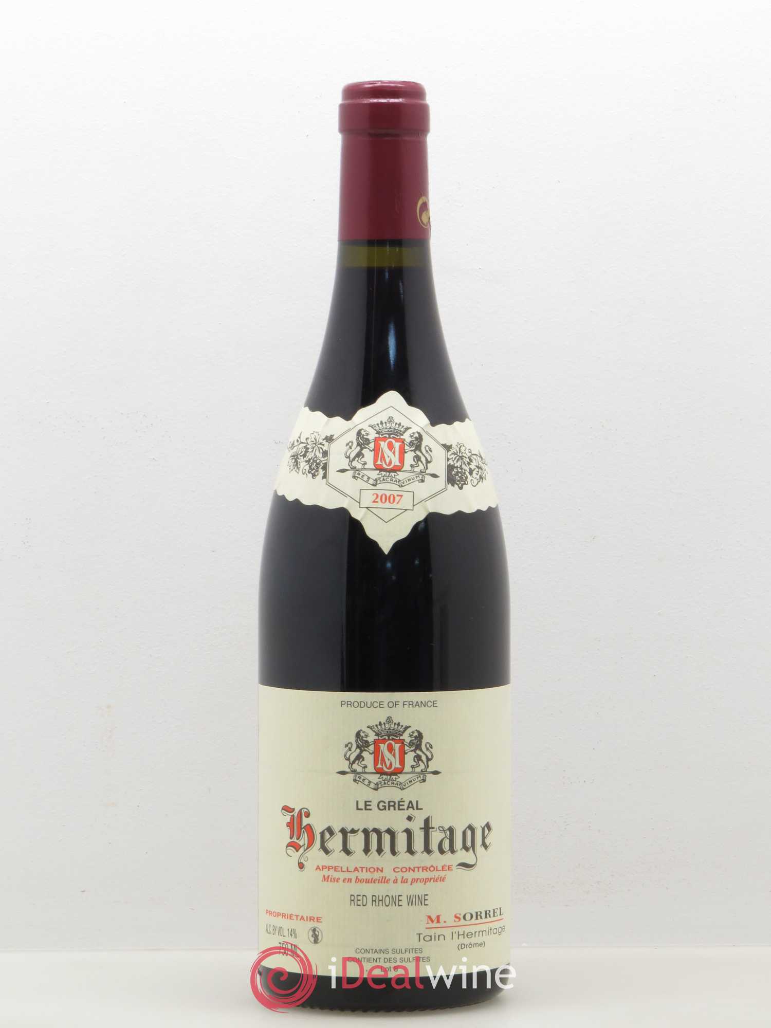 Hermitage Le Gréal Marc Sorrel 2007 - Lot de 1 bouteille - 0