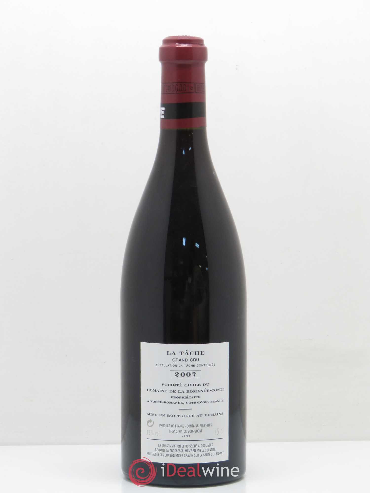 La Tâche Grand Cru Domaine de la Romanée-Conti 2007 - Lot de 1 bouteille - 1