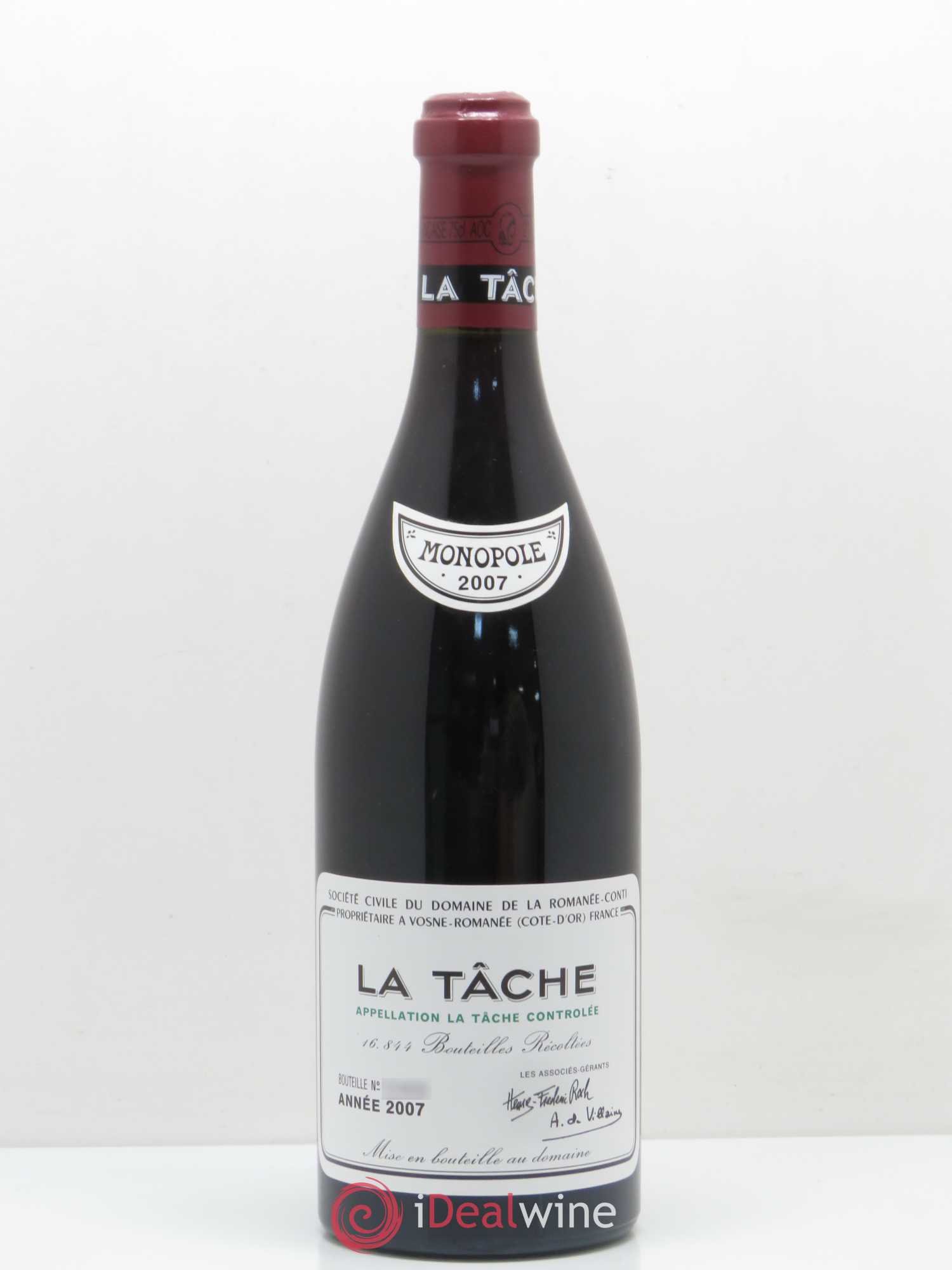 La Tâche Grand Cru Domaine de la Romanée-Conti 2007 - Lot de 1 bouteille - 0