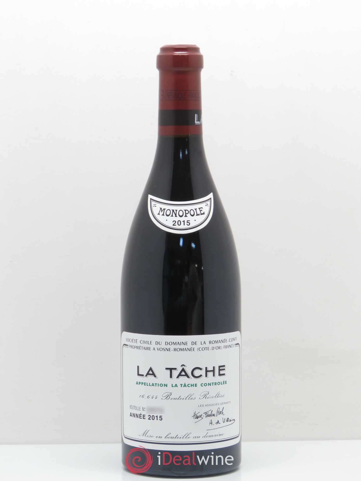 La Tâche Grand Cru Domaine de la Romanée-Conti 2015 - Lot de 1 bouteille - 0