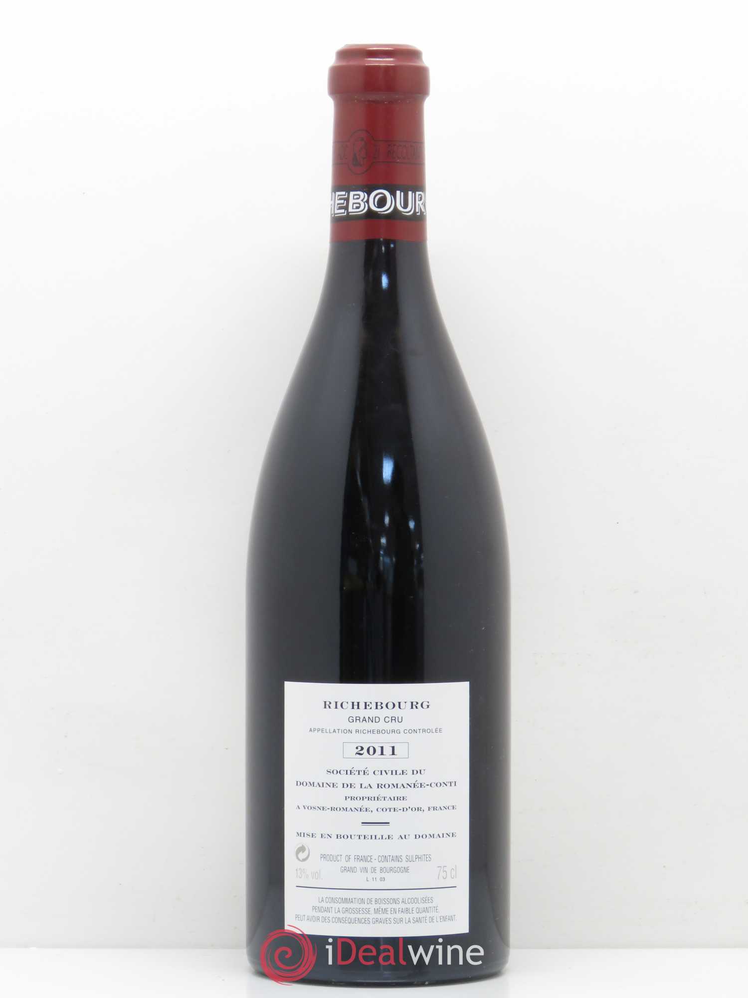 Richebourg Grand Cru Domaine de la Romanée-Conti 2011 - Lot de 1 bouteille - 1