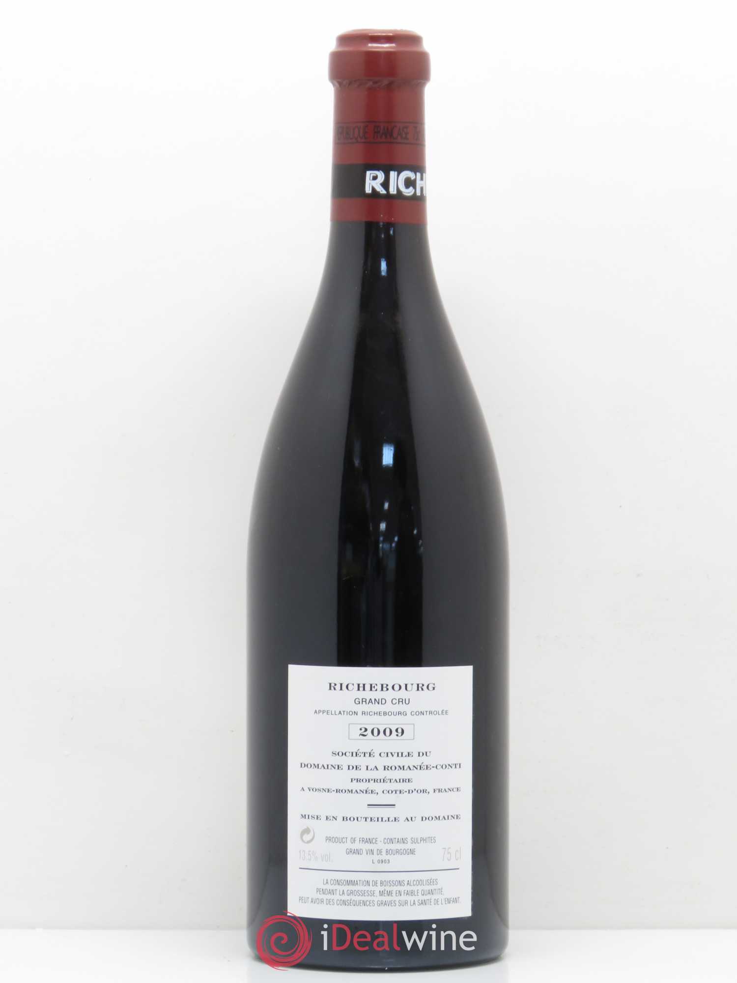 Richebourg Grand Cru Domaine de la Romanée-Conti 2009 - Lot de 1 bouteille - 1
