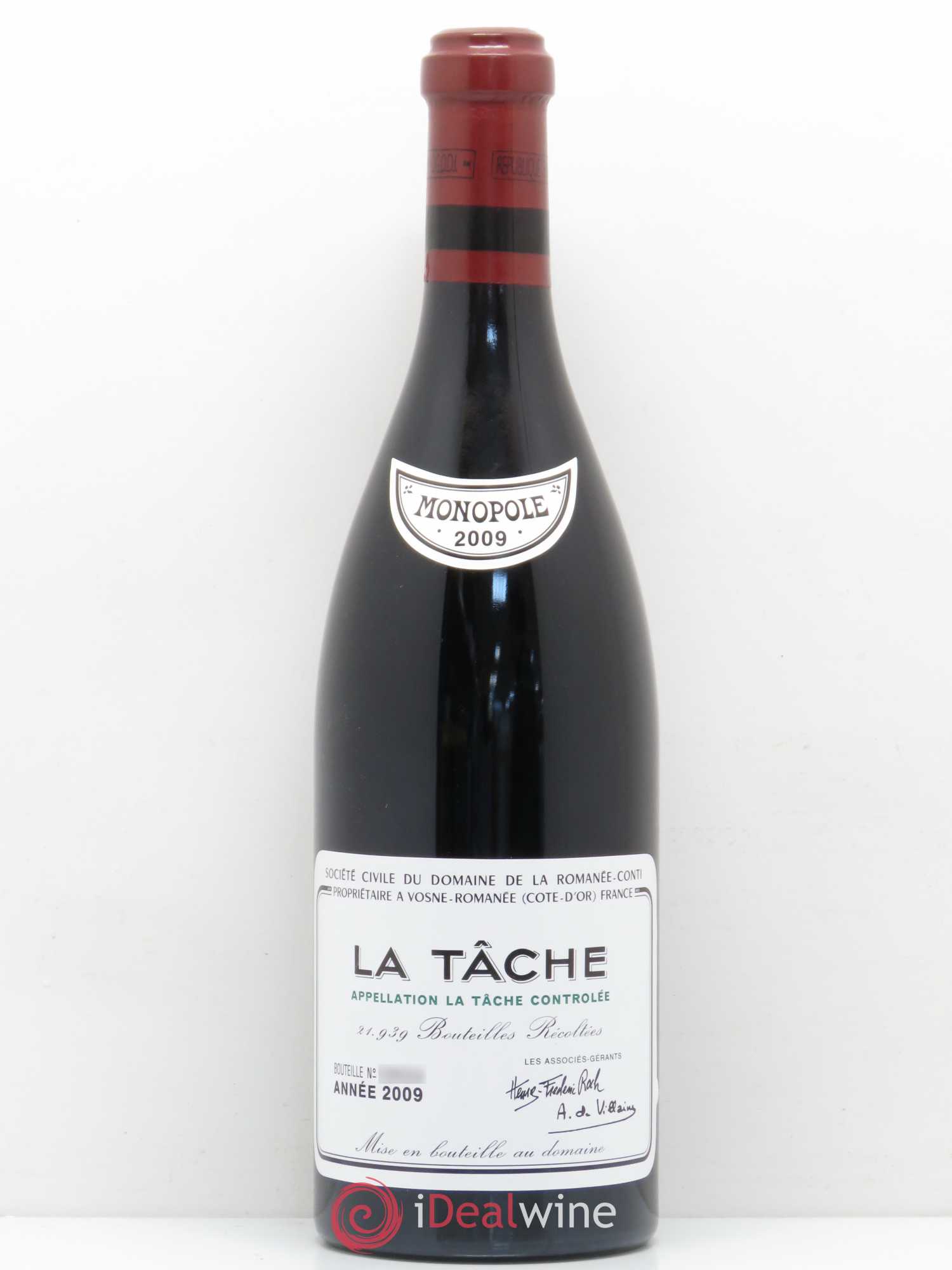 La Tâche Grand Cru Domaine de la Romanée-Conti 2009 - Lot de 1 bouteille - 0