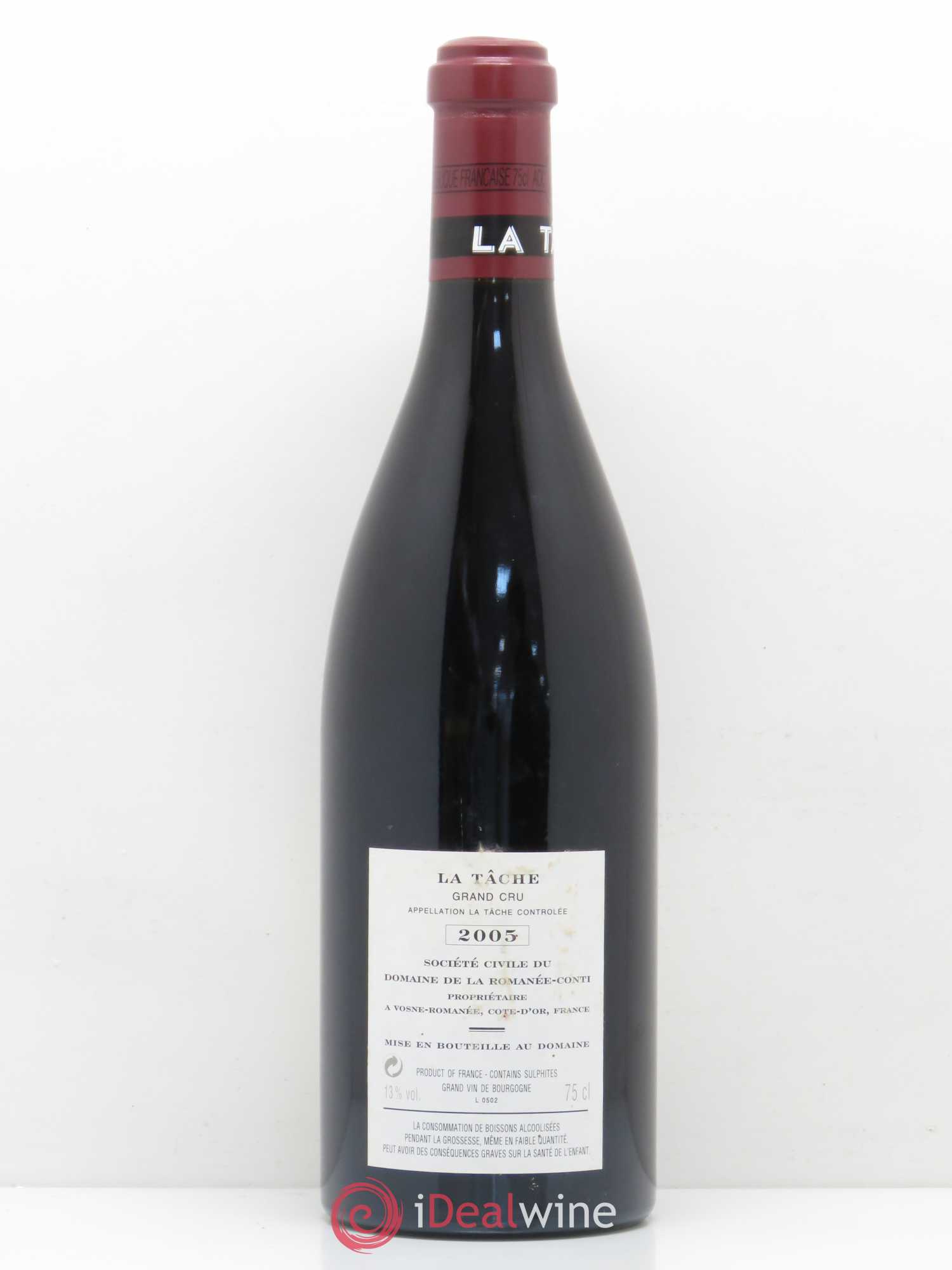 La Tâche Grand Cru Domaine de la Romanée-Conti 2005 - Lot de 1 bouteille - 1