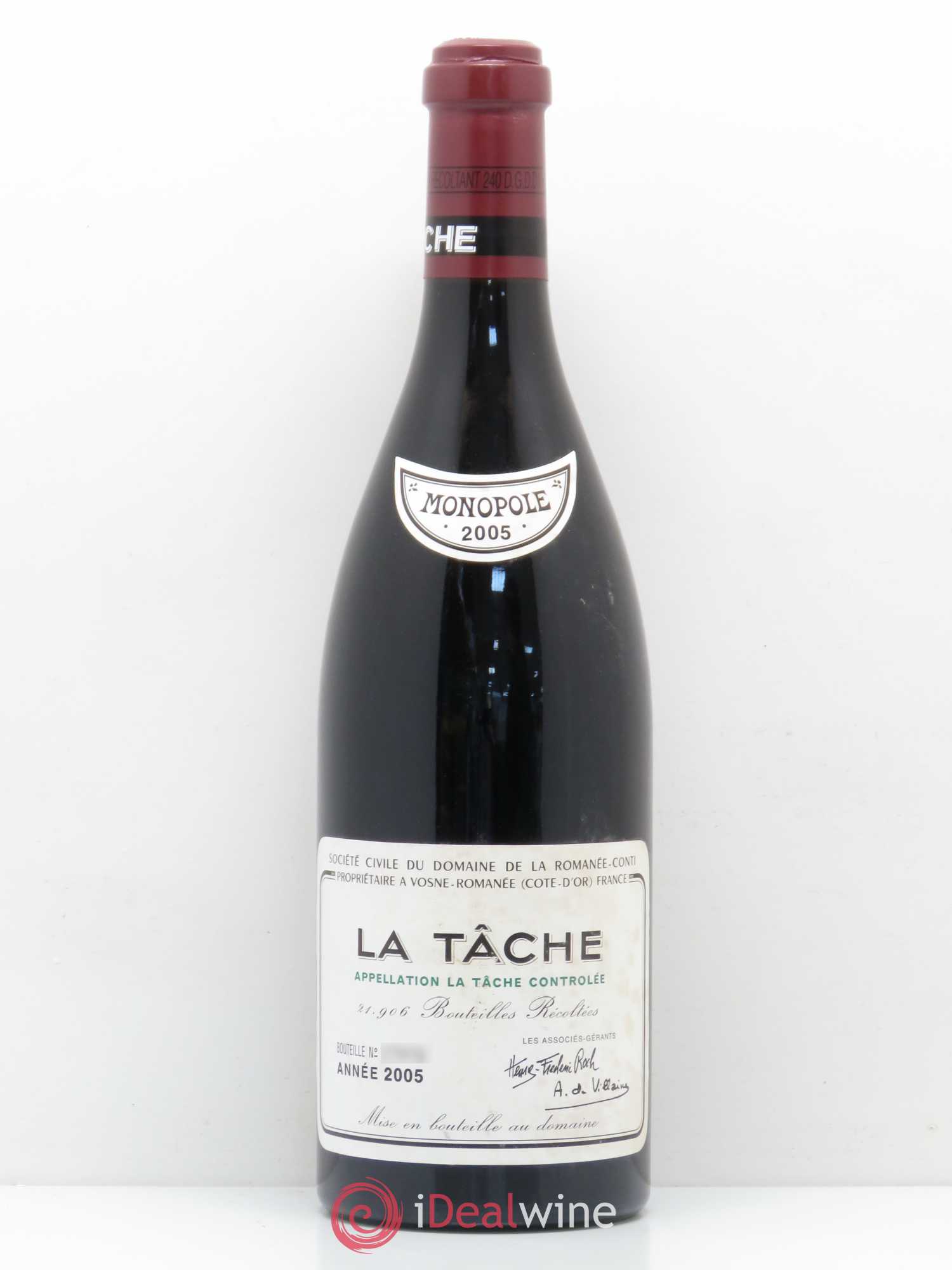 La Tâche Grand Cru Domaine de la Romanée-Conti 2005 - Lot de 1 bouteille - 0