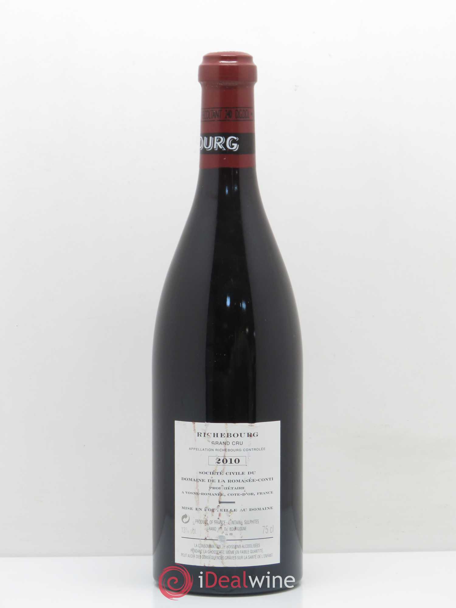 Richebourg Grand Cru Domaine de la Romanée-Conti 2010 - Lot de 1 bouteille - 1