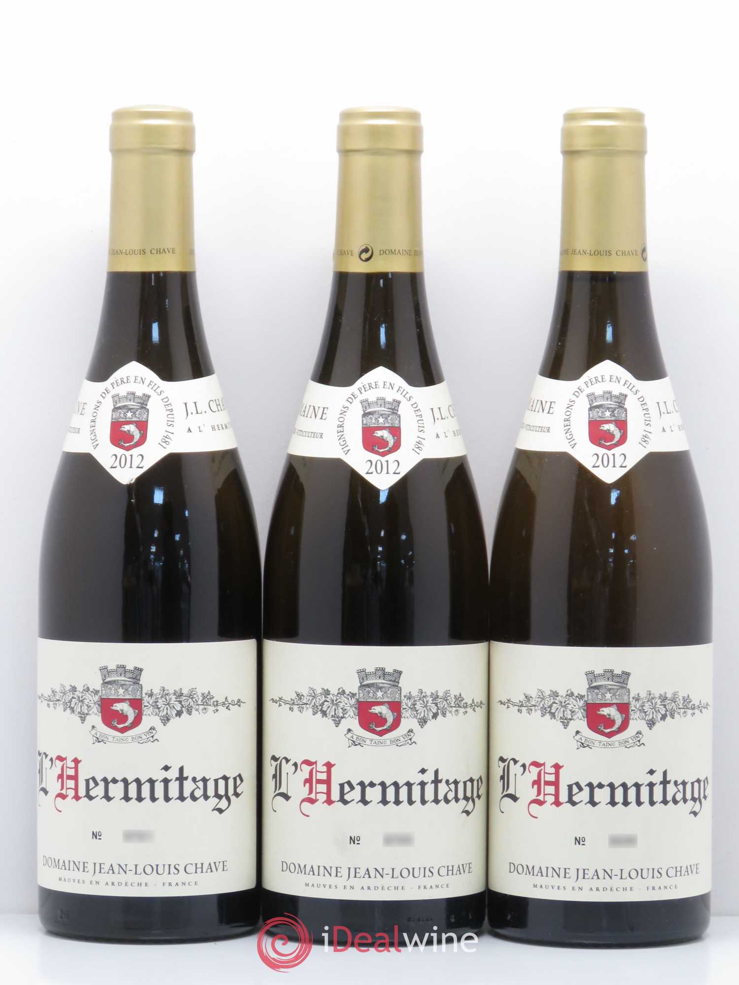 Hermitage Jean-Louis Chave 2012 - Lot de 3 bouteilles - 0