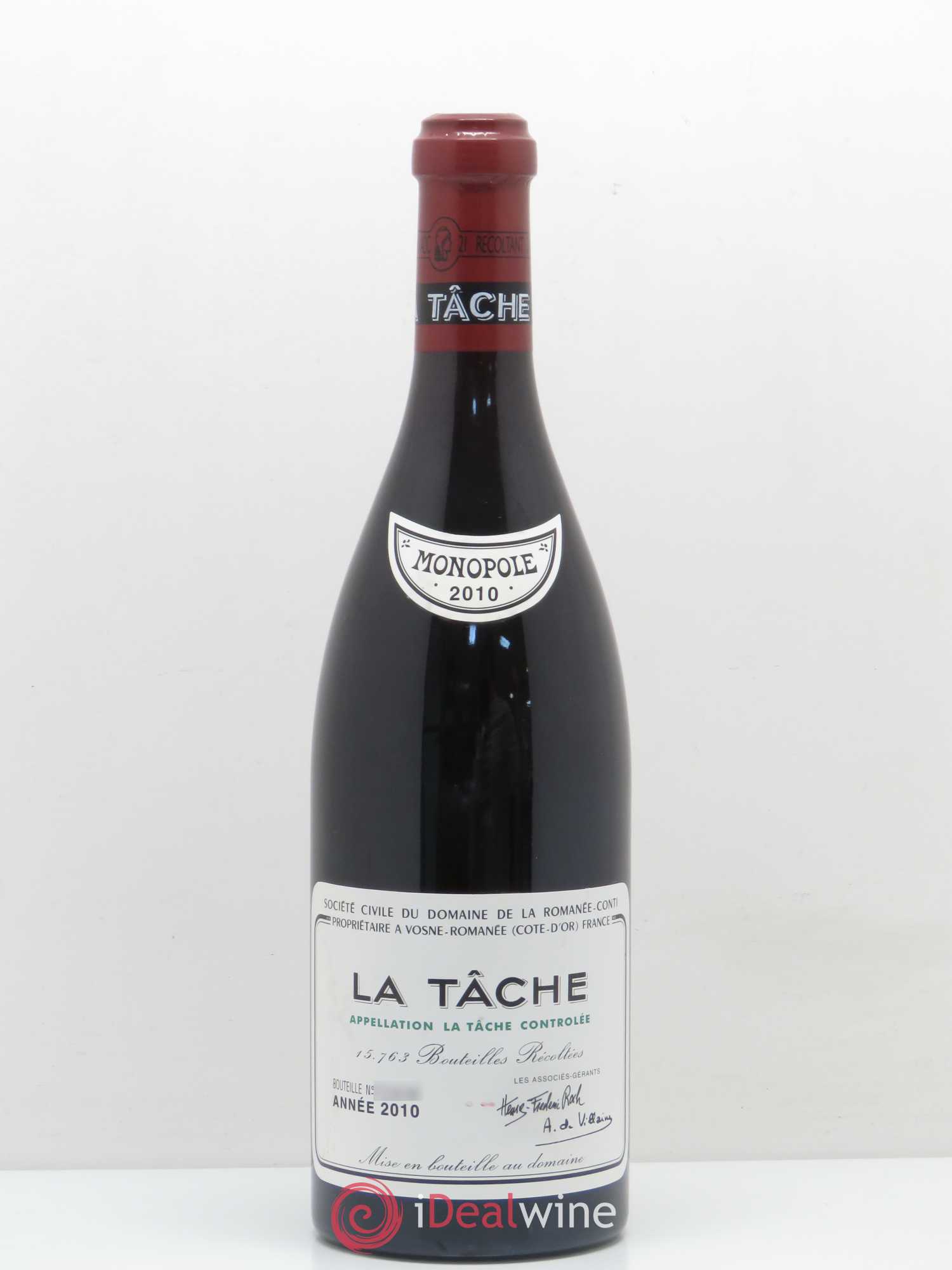 La Tâche Grand Cru Domaine de la Romanée-Conti 2010 - Lot de 1 bouteille - 0