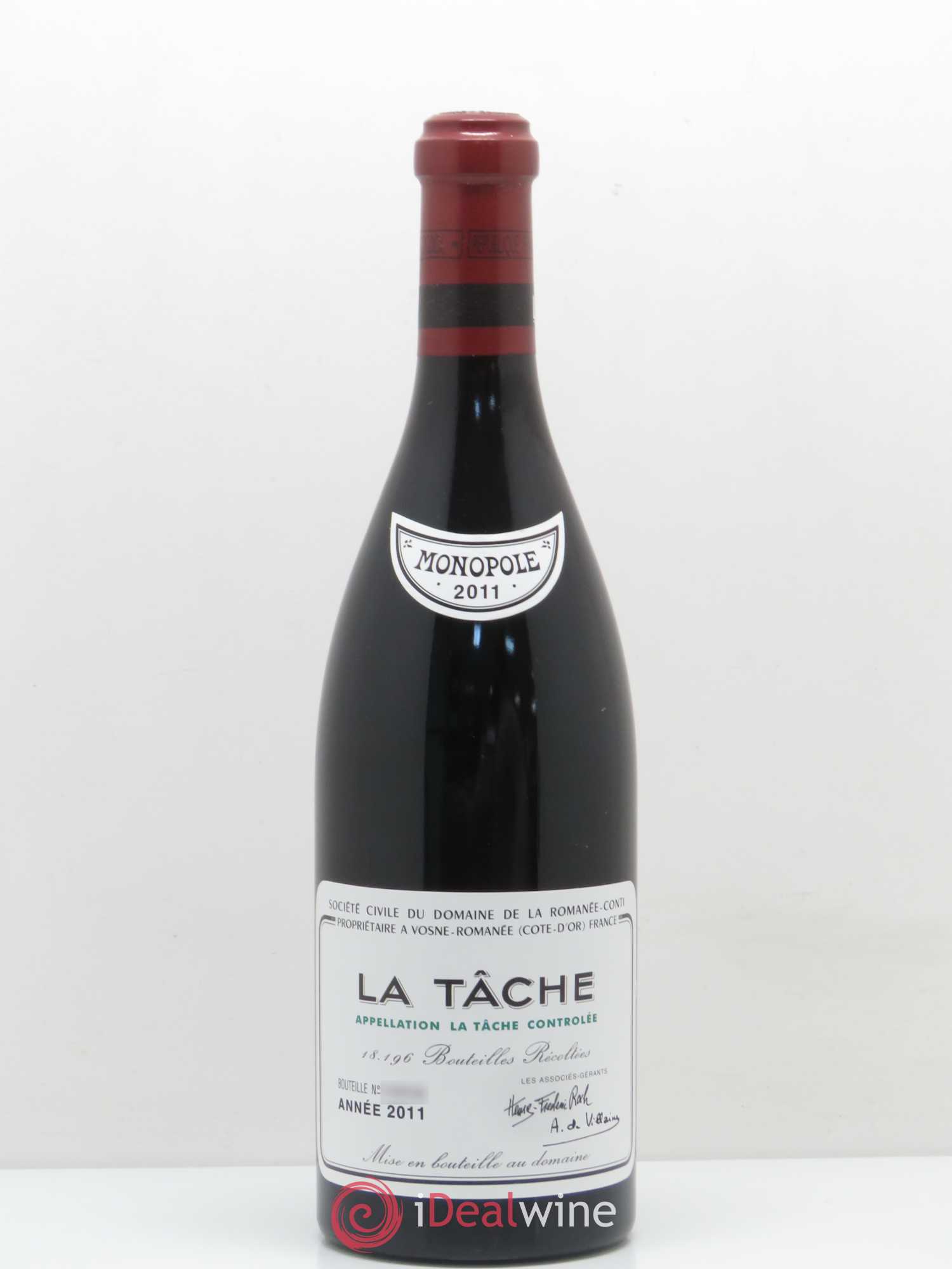 La Tâche Grand Cru Domaine de la Romanée-Conti 2011 - Lot de 1 bouteille - 0