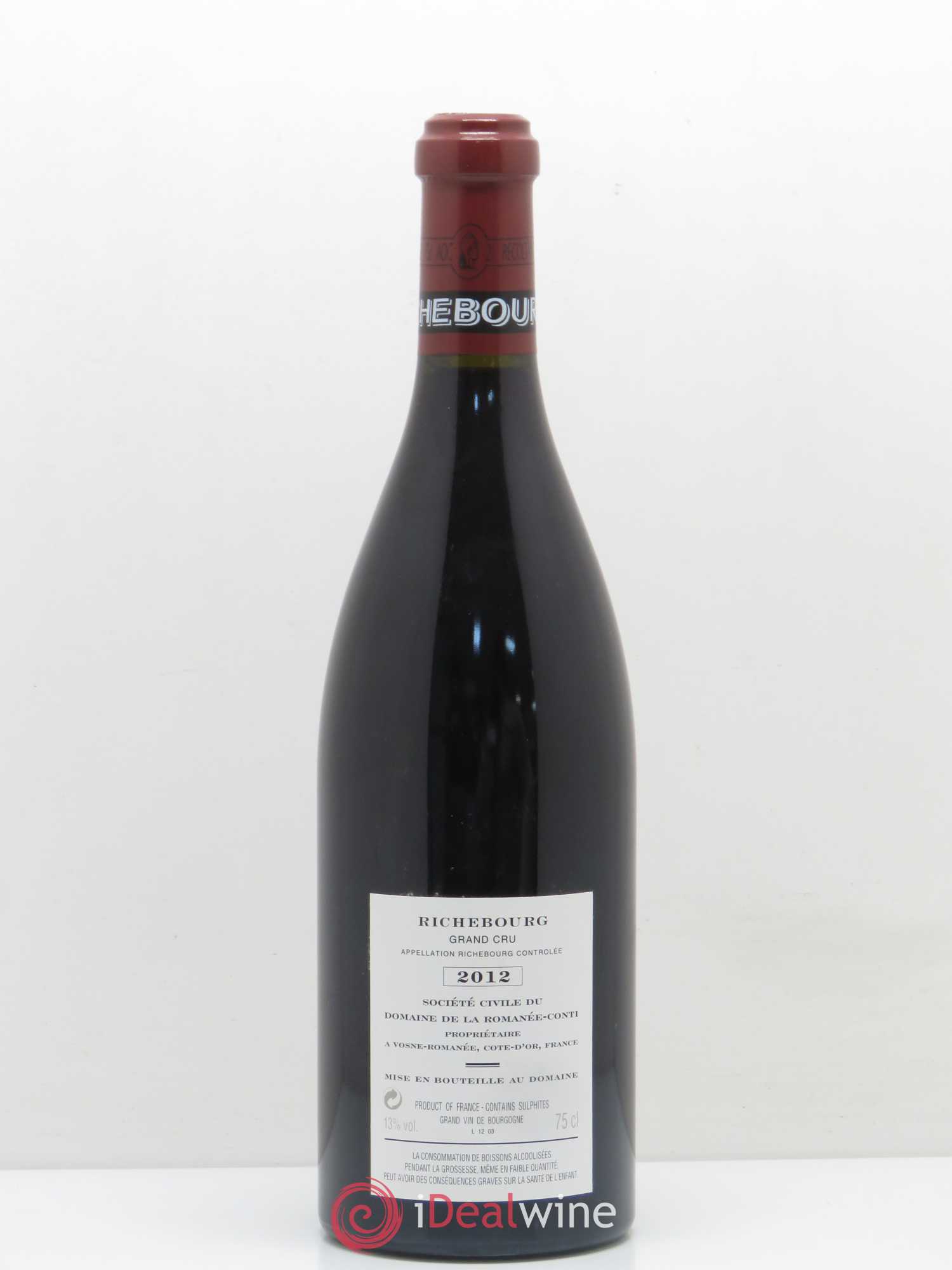 Richebourg Grand Cru Domaine de la Romanée-Conti 2012 - Lot de 1 bouteille - 1