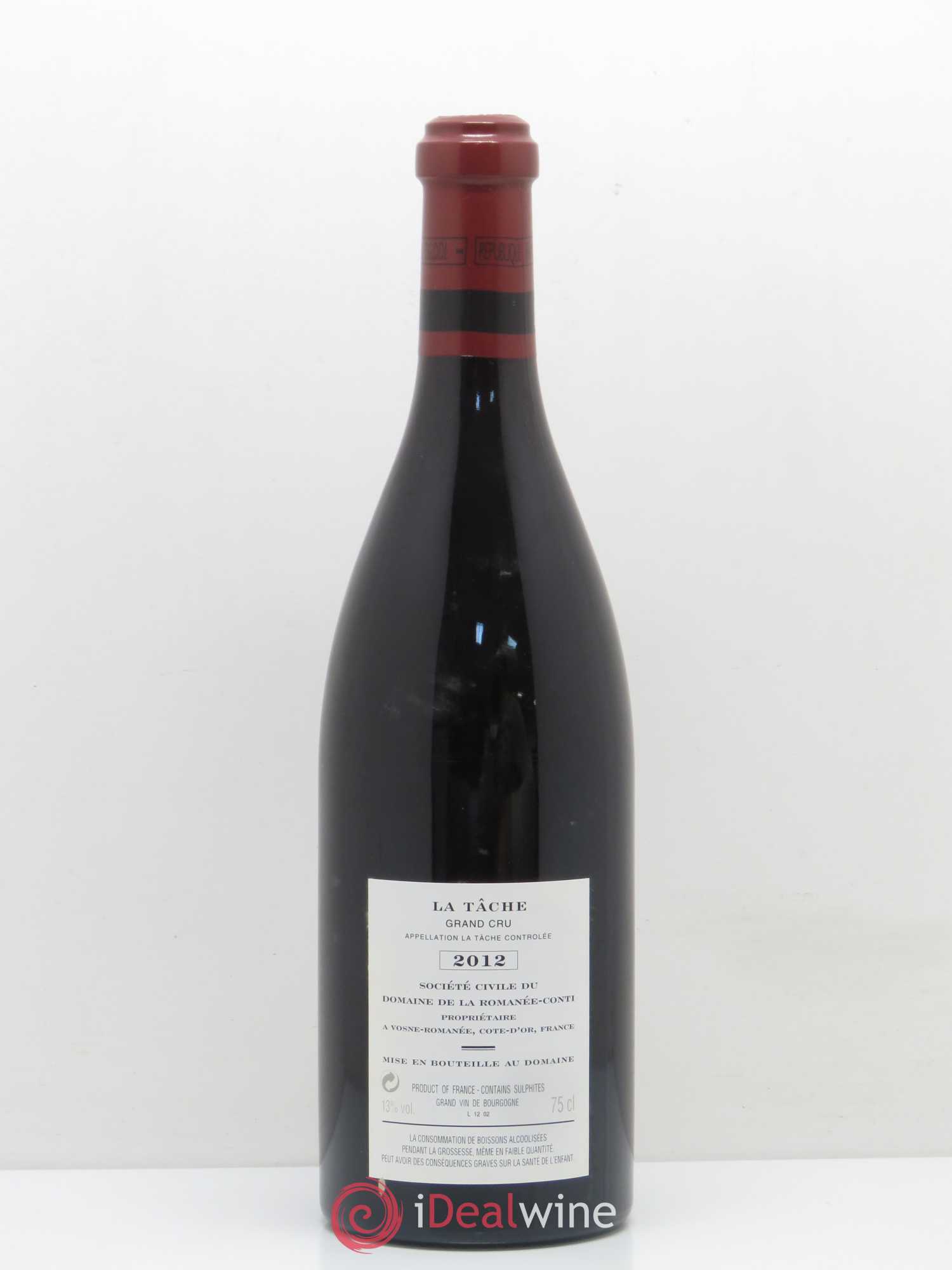 La Tâche Grand Cru Domaine de la Romanée-Conti 2012 - Lot de 1 bouteille - 1