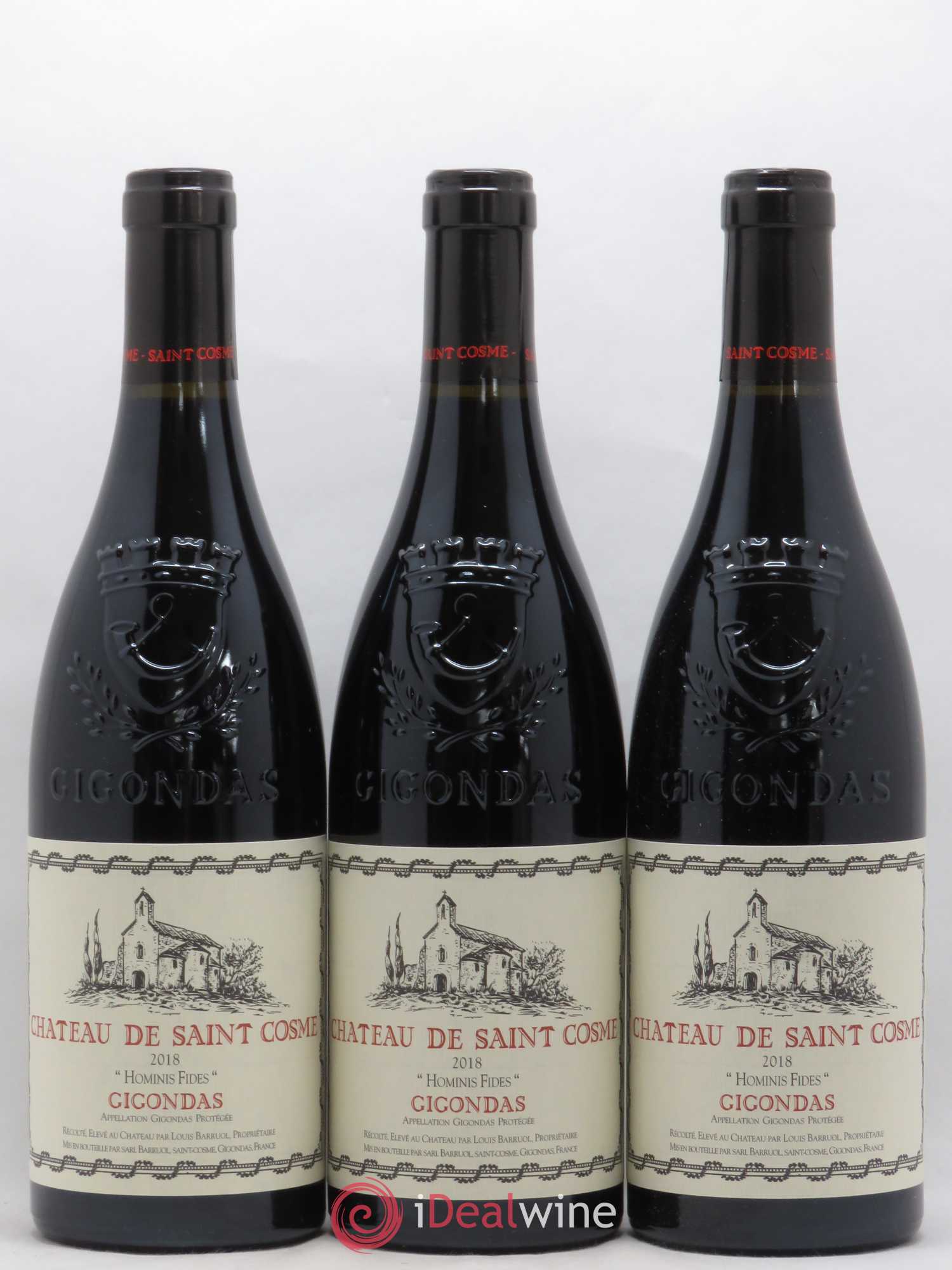 Gigondas Hominis Fides Saint Cosme 2018 - Lot de 3 bouteilles - 0