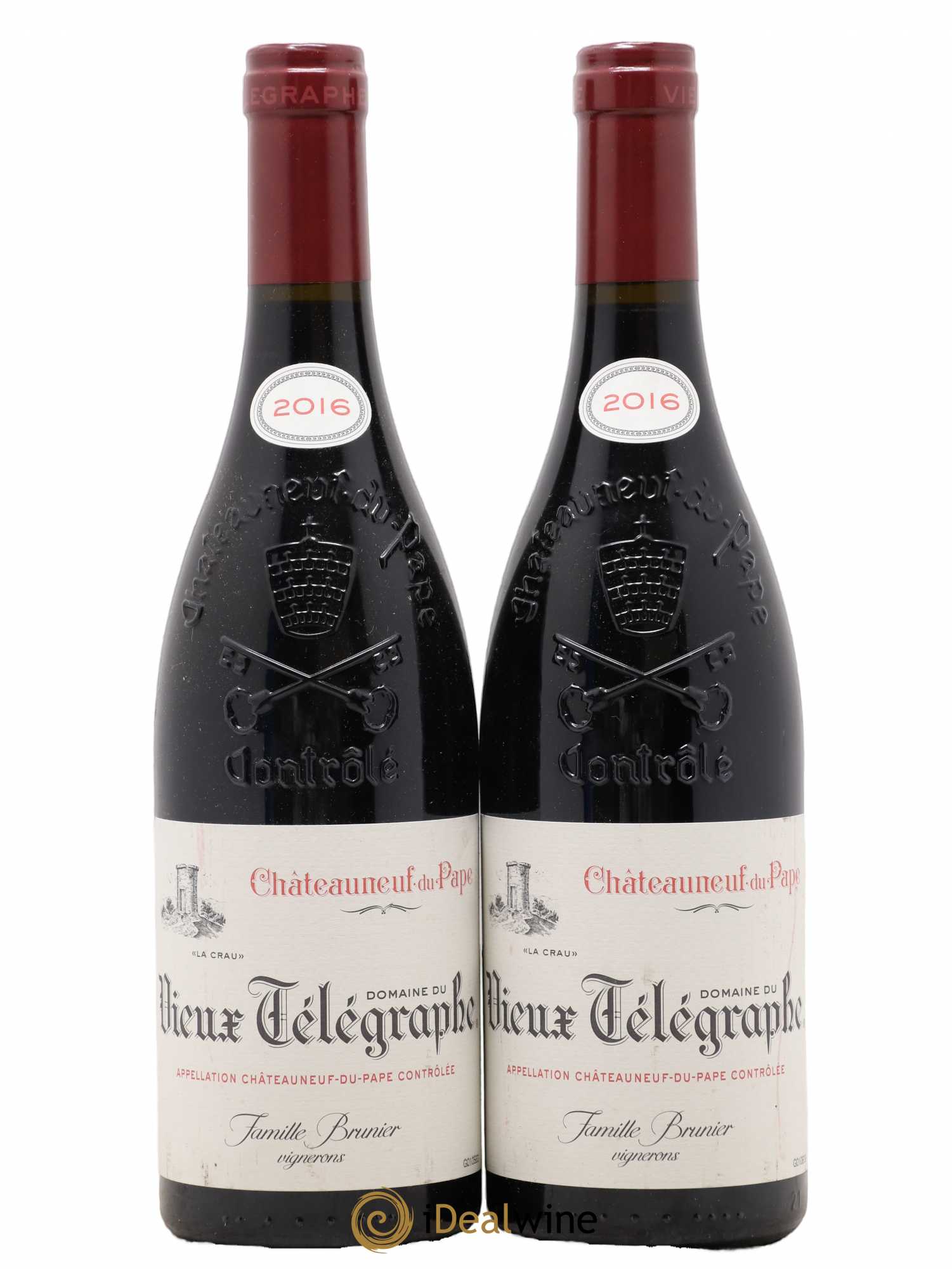 Châteauneuf-du-Pape Vieux Télégraphe (Domaine du) Vignobles Brunier 2016 - Lot de 2 bouteilles - 0