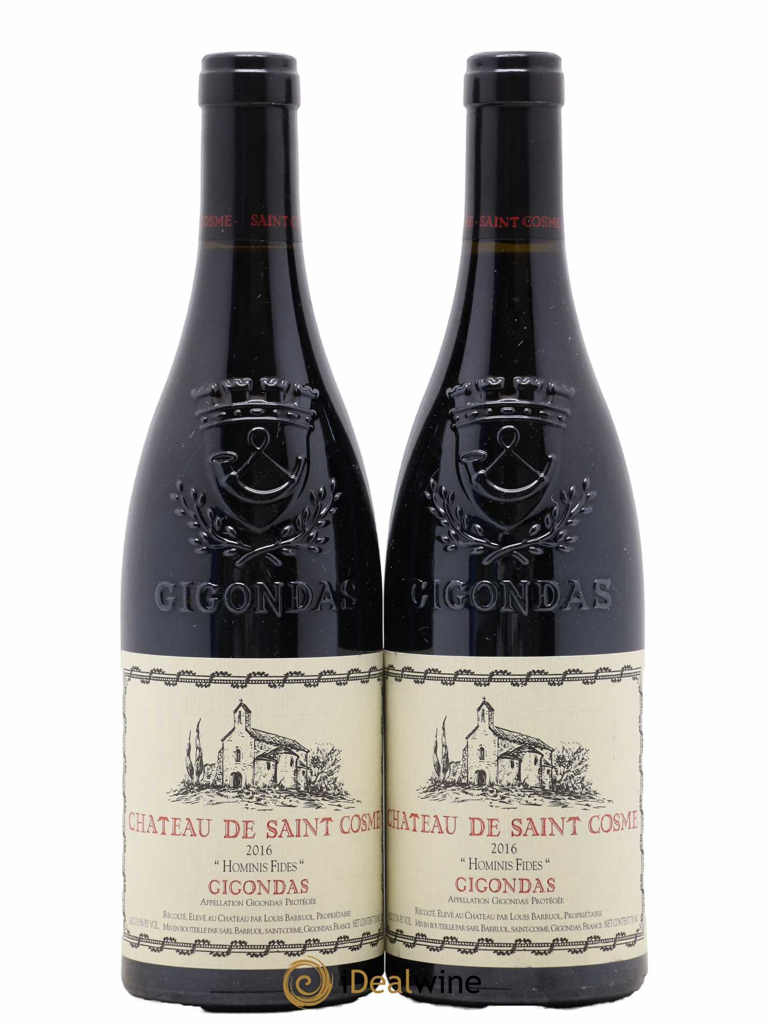Gigondas Hominis Fides Saint Cosme 2016 - Lot de 2 bouteilles - 0