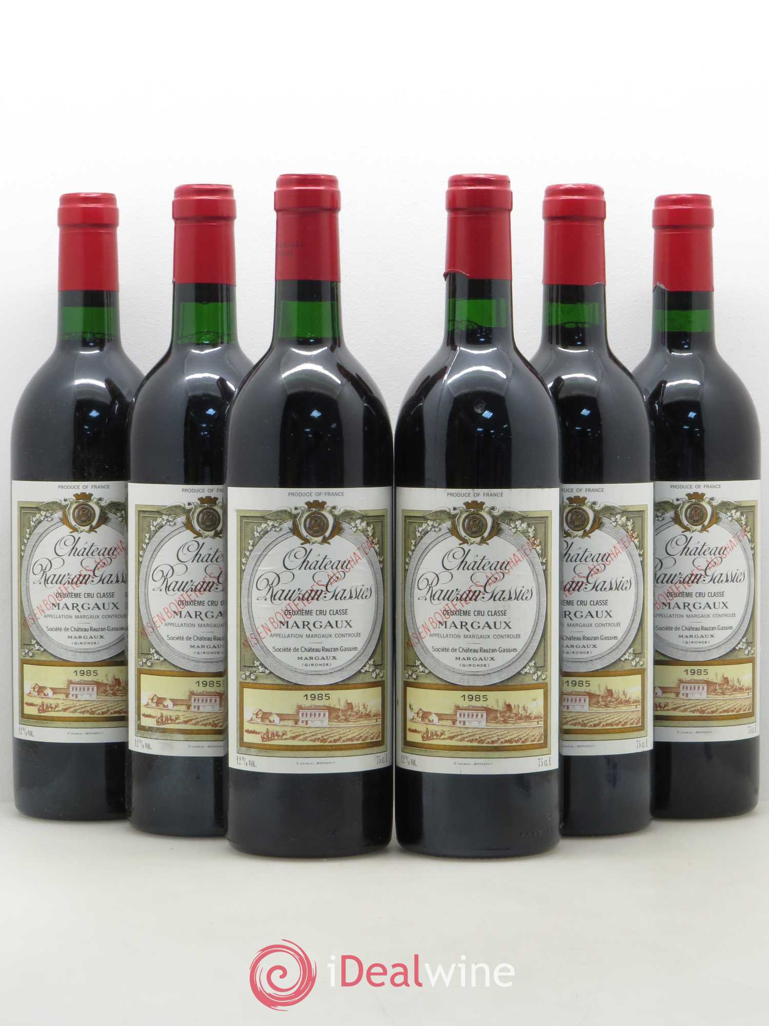 Château Rauzan-Gassies 2ème Grand Cru Classé 1985 - Lot de 6 bouteilles - 0