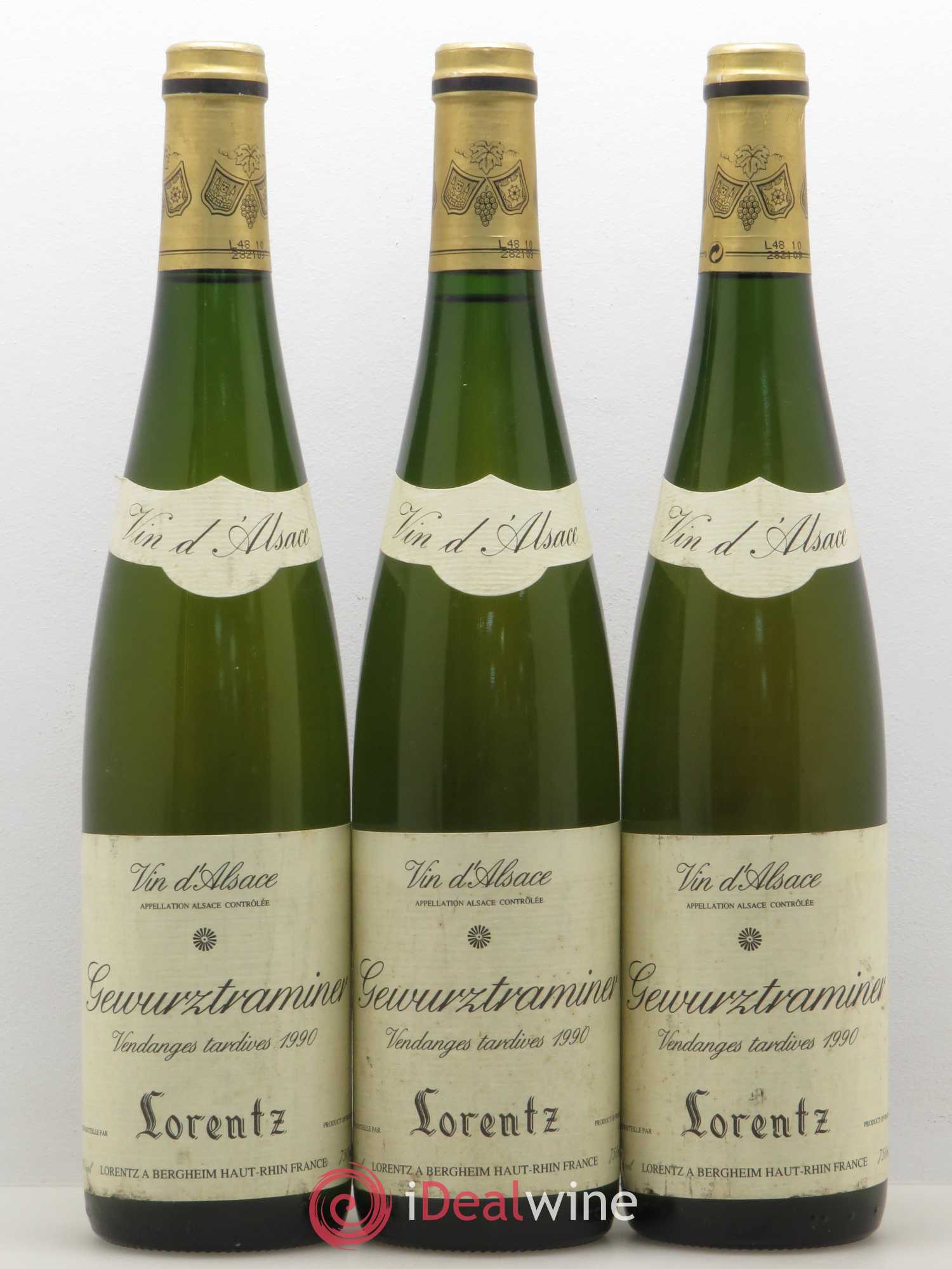 Gewurztraminer Vendanges Tardives Domaine Lorentz 1990 - Posten von 3 Flaschen - 0