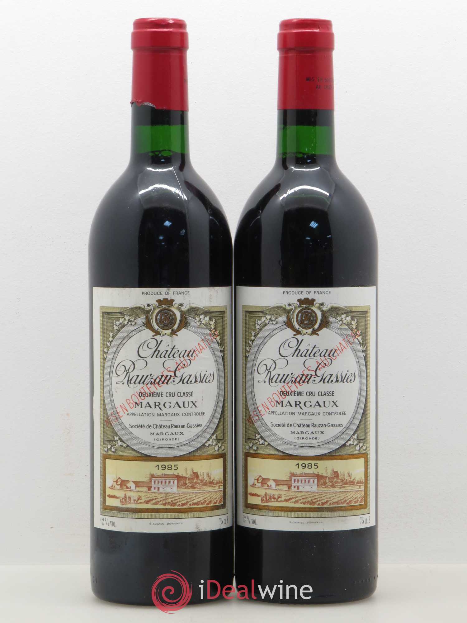 Château Rauzan-Gassies 2ème Grand Cru Classé (sans prix de réserve) 1985 - Lot de 2 bouteilles - 0