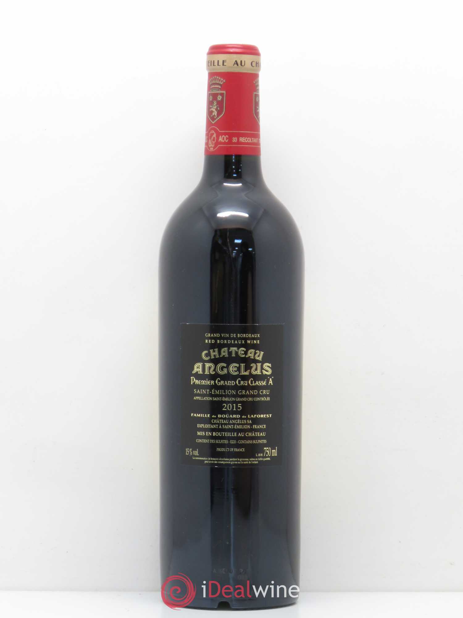 Château Angélus 1er Grand Cru Classé A 2015 - Lot de 1 bouteille - 1
