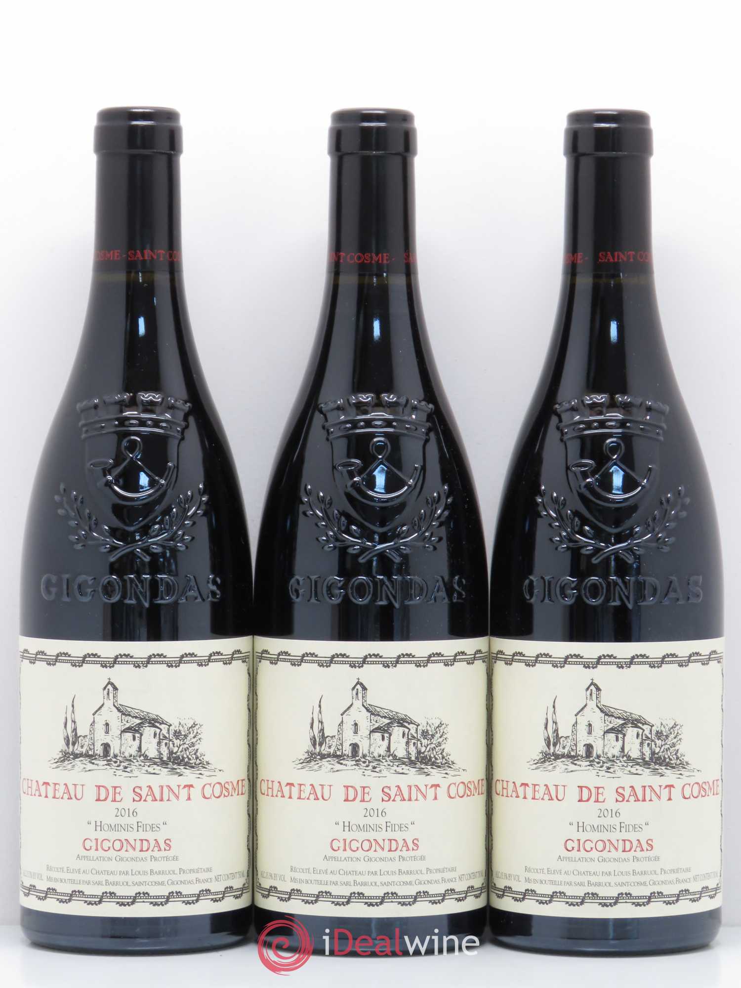 Gigondas Hominis Fides Saint Cosme 2016 - Lot de 3 bouteilles - 0