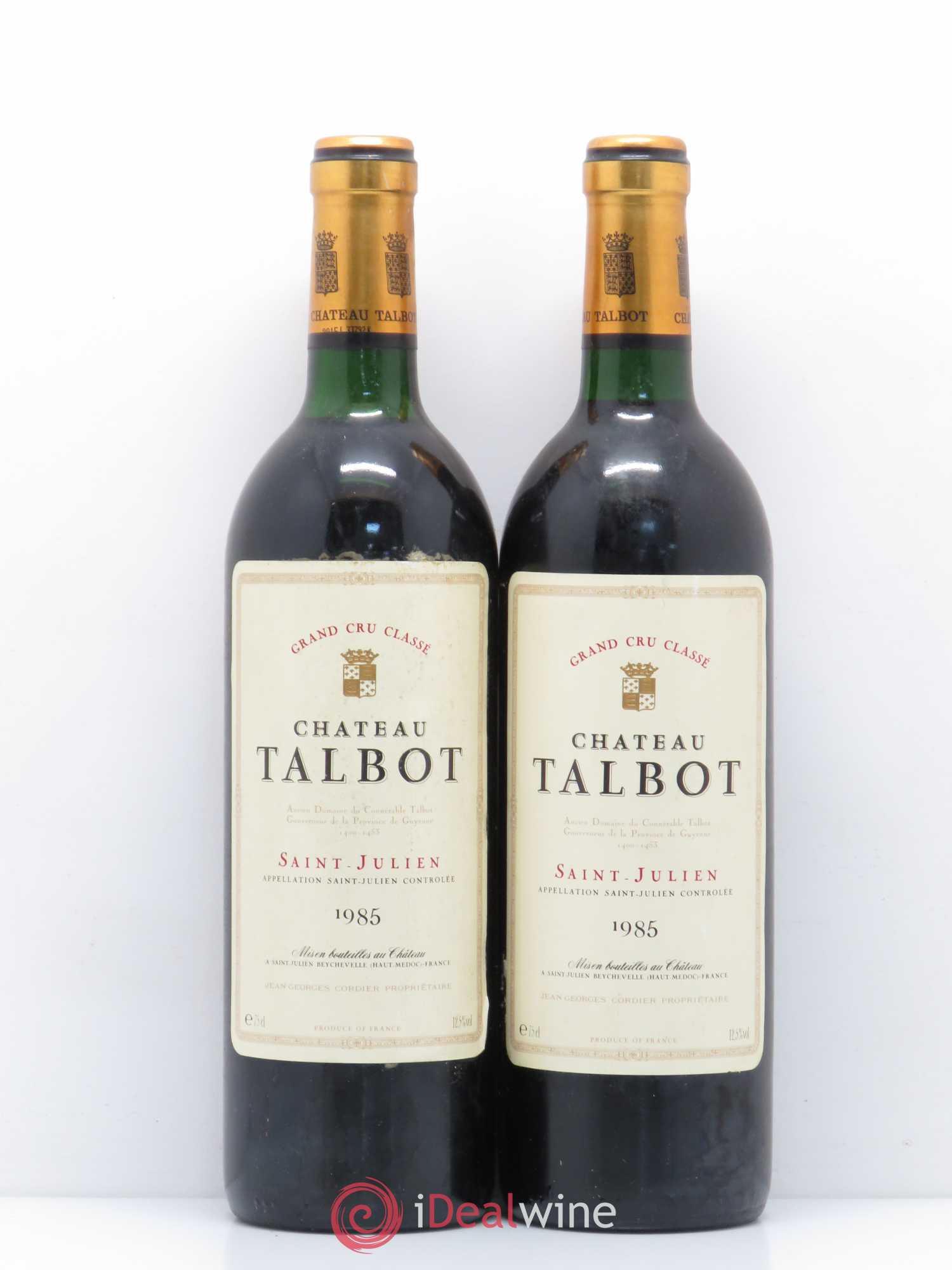 Château Talbot 4ème Grand Cru Classé 1985 - Lot de 2 bouteilles - 0
