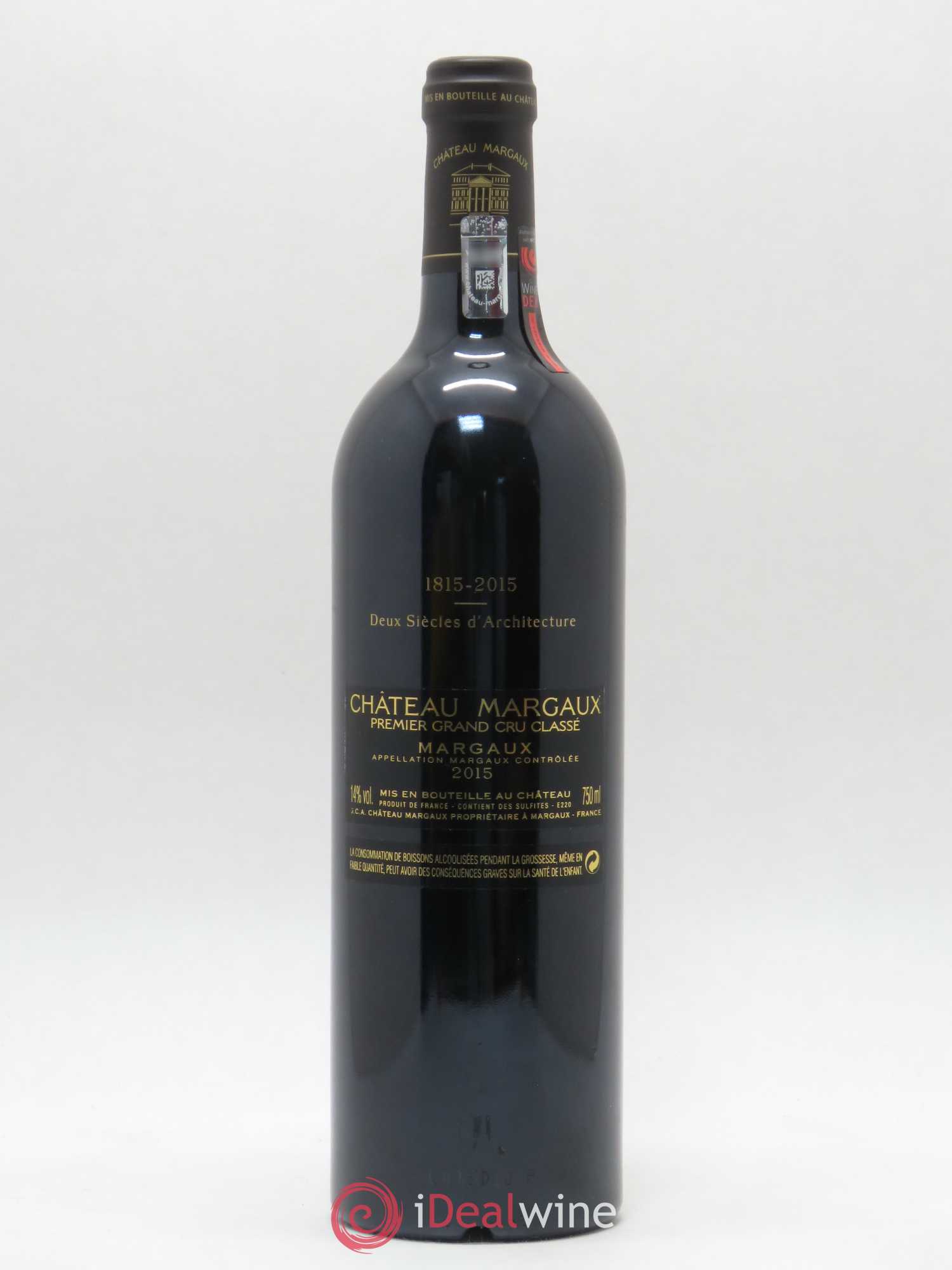 Château Margaux 1er Grand Cru Classé 2015 - Lot de 1 bouteille - 1