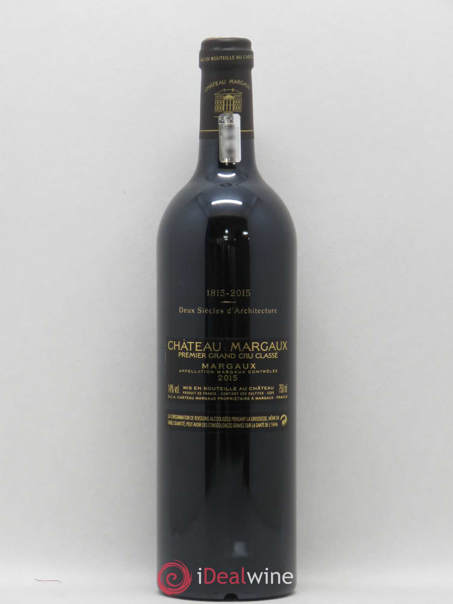 Château Margaux 1er Grand Cru Classé 2015 - Lot de 1 bouteille - 1